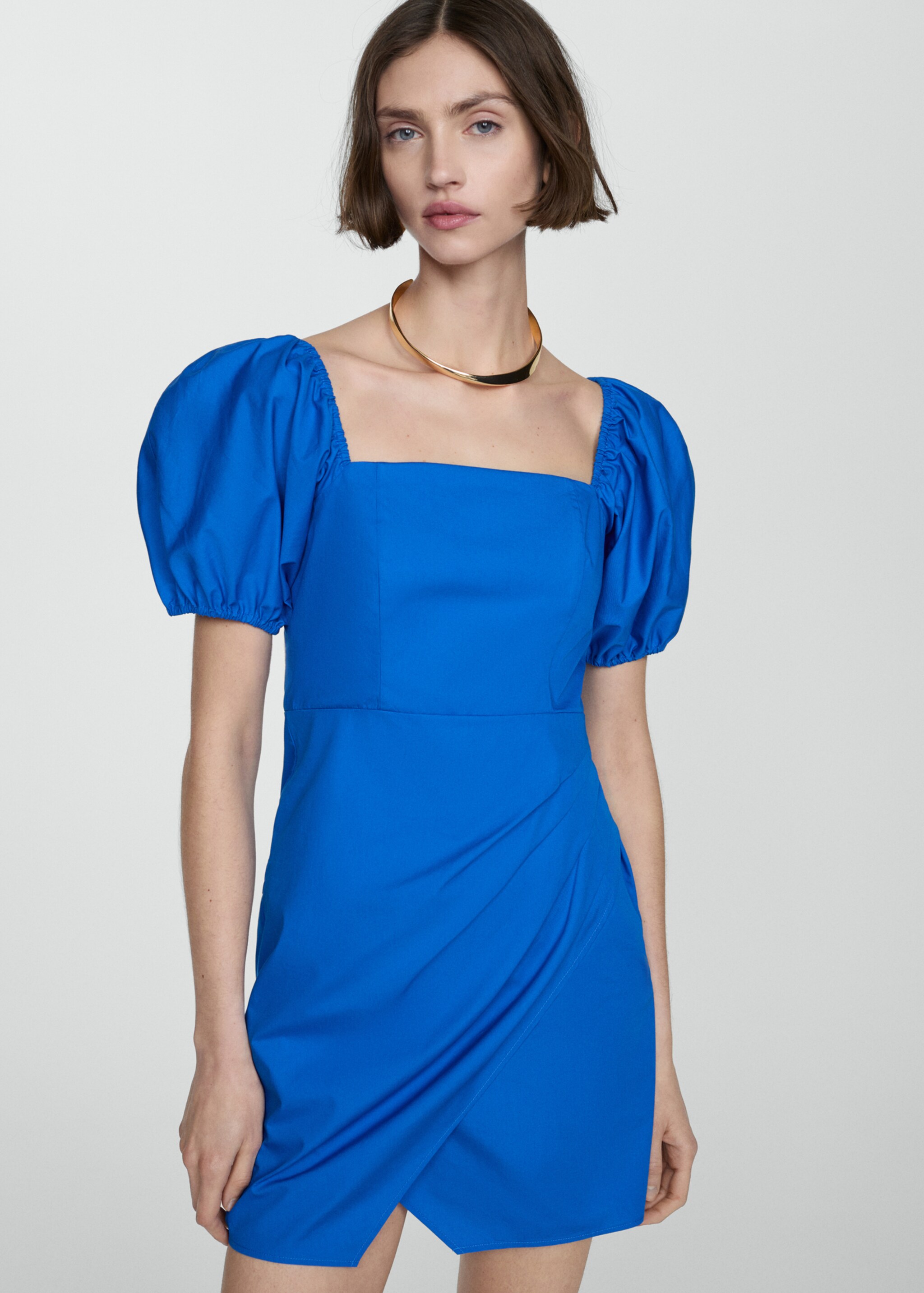 Printed dress with balloon sleeves - Medium plane