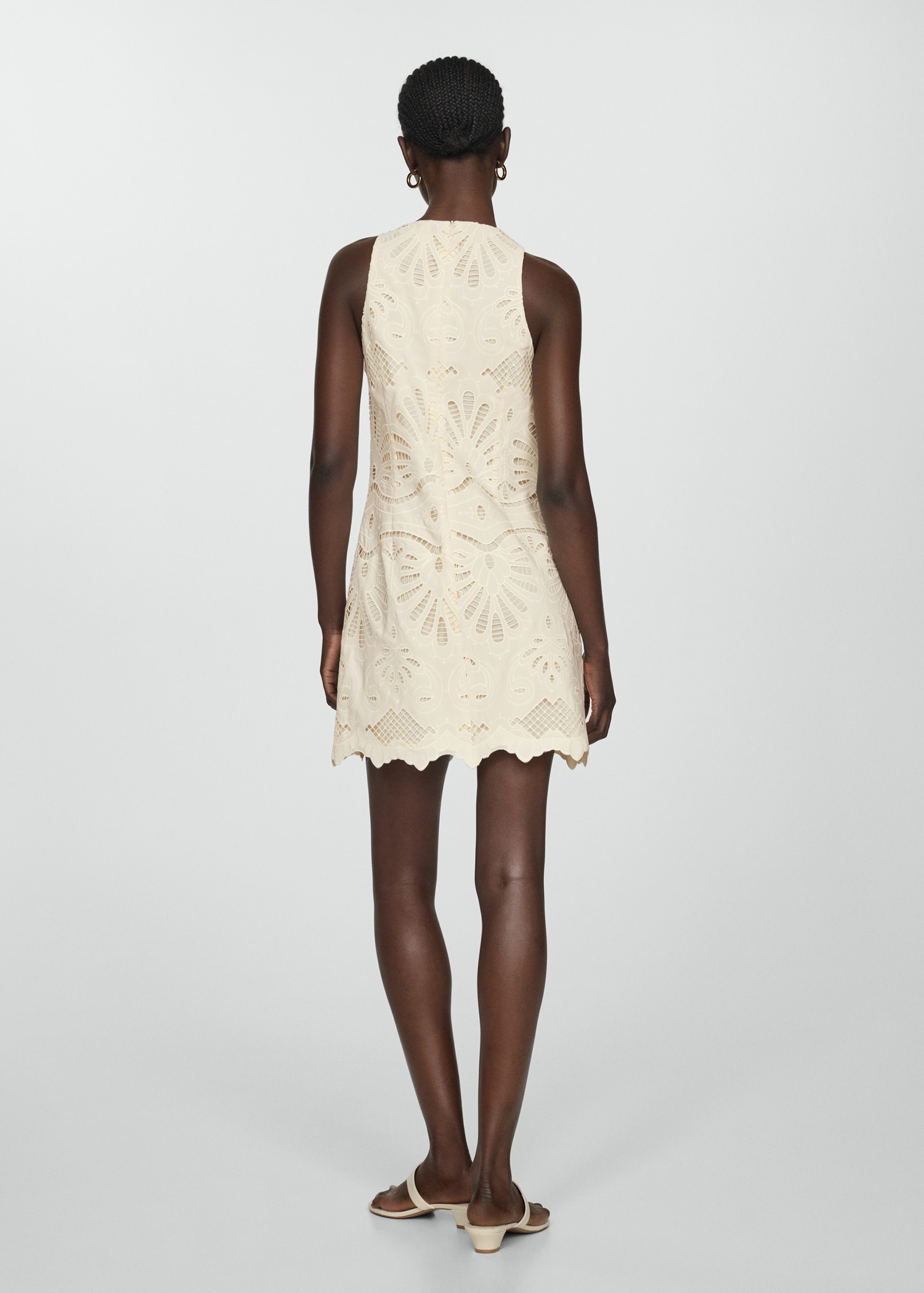 Embroidered short dress Women MANGO Georgia - Main Image