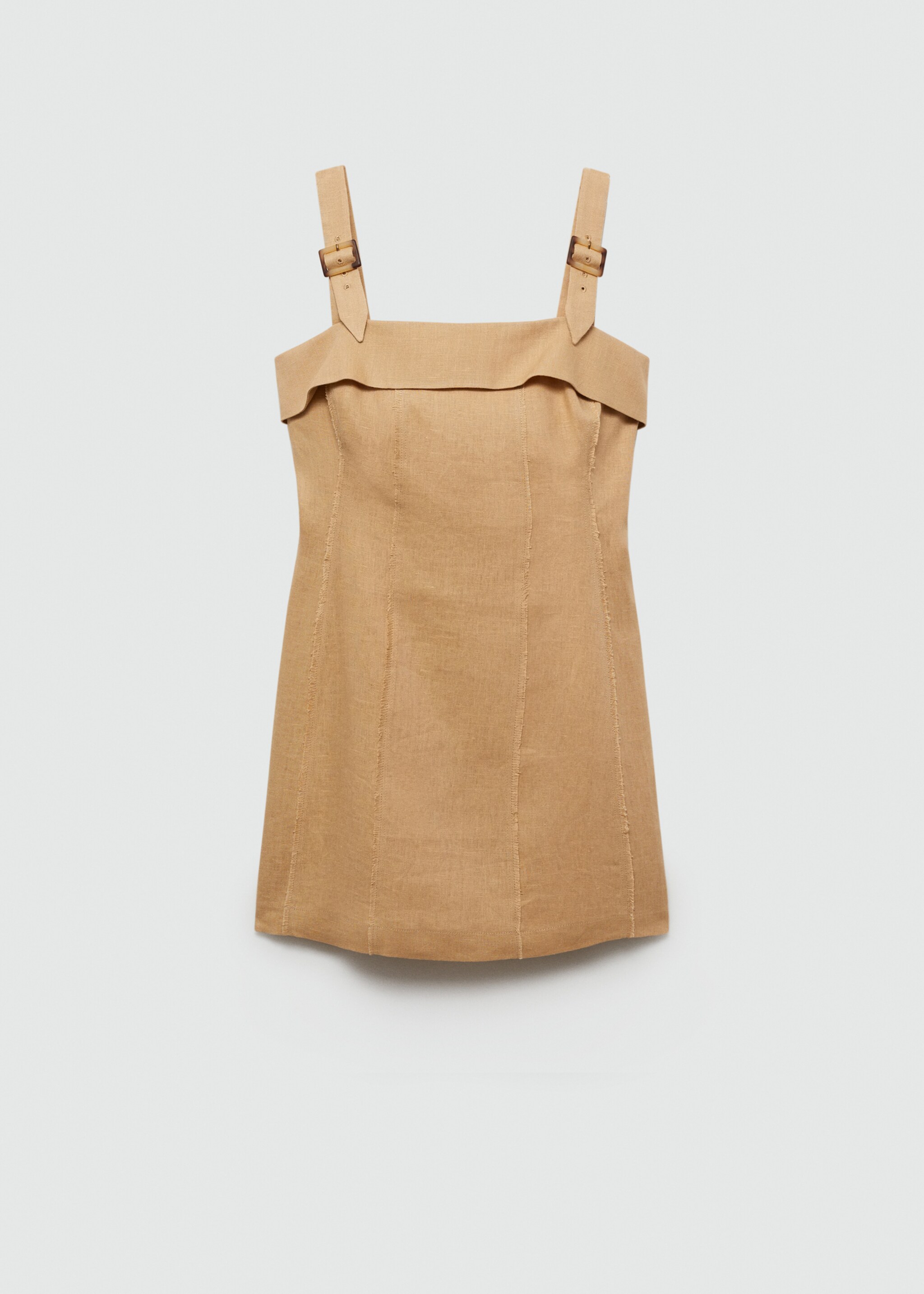Linen dress with buckle straps - Article without model, Sand. Ref: 67038647-00.