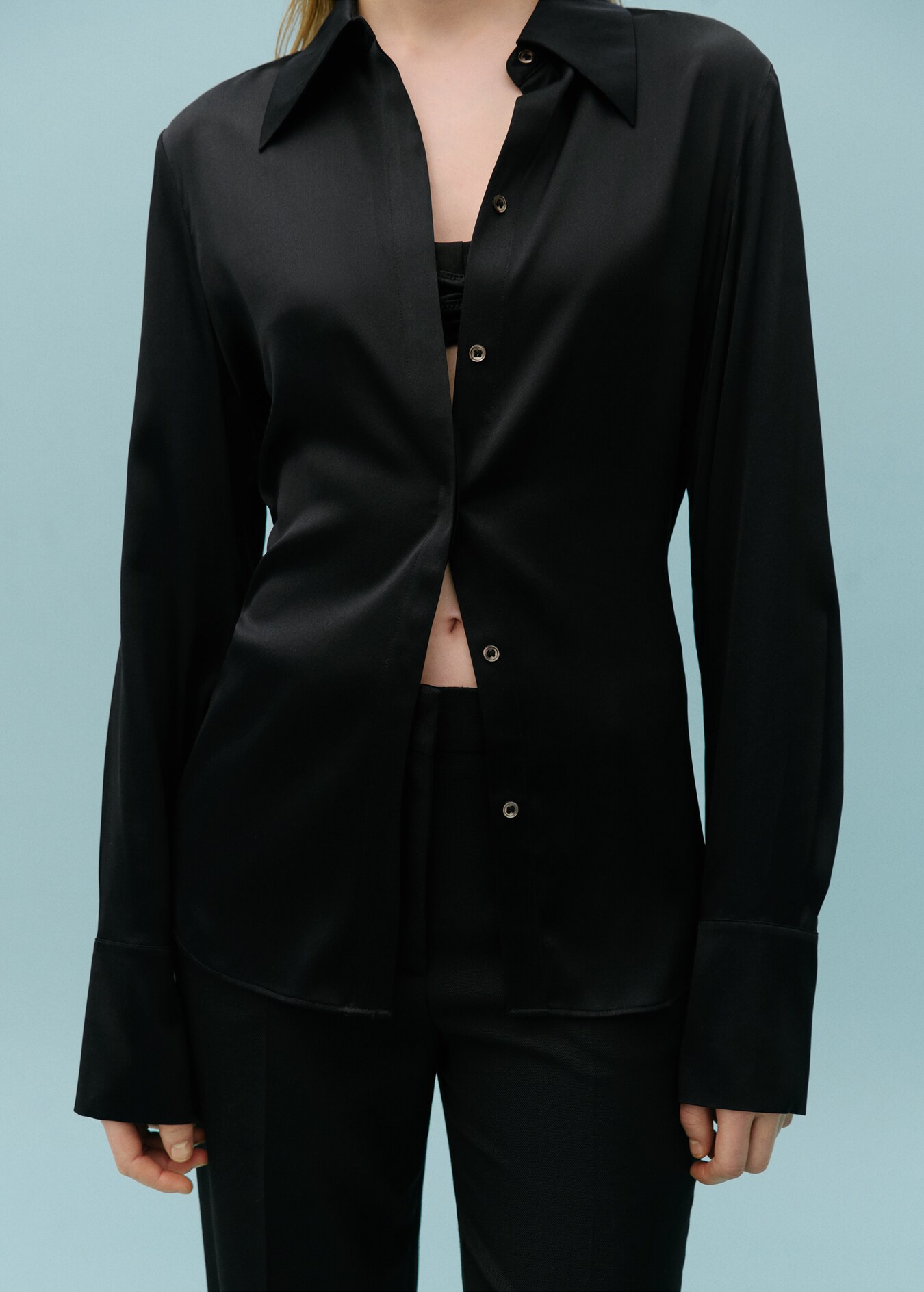 Women Clothing Satin Shirt Women Satin Artificial Silk Shirt Satin Top main image 1
