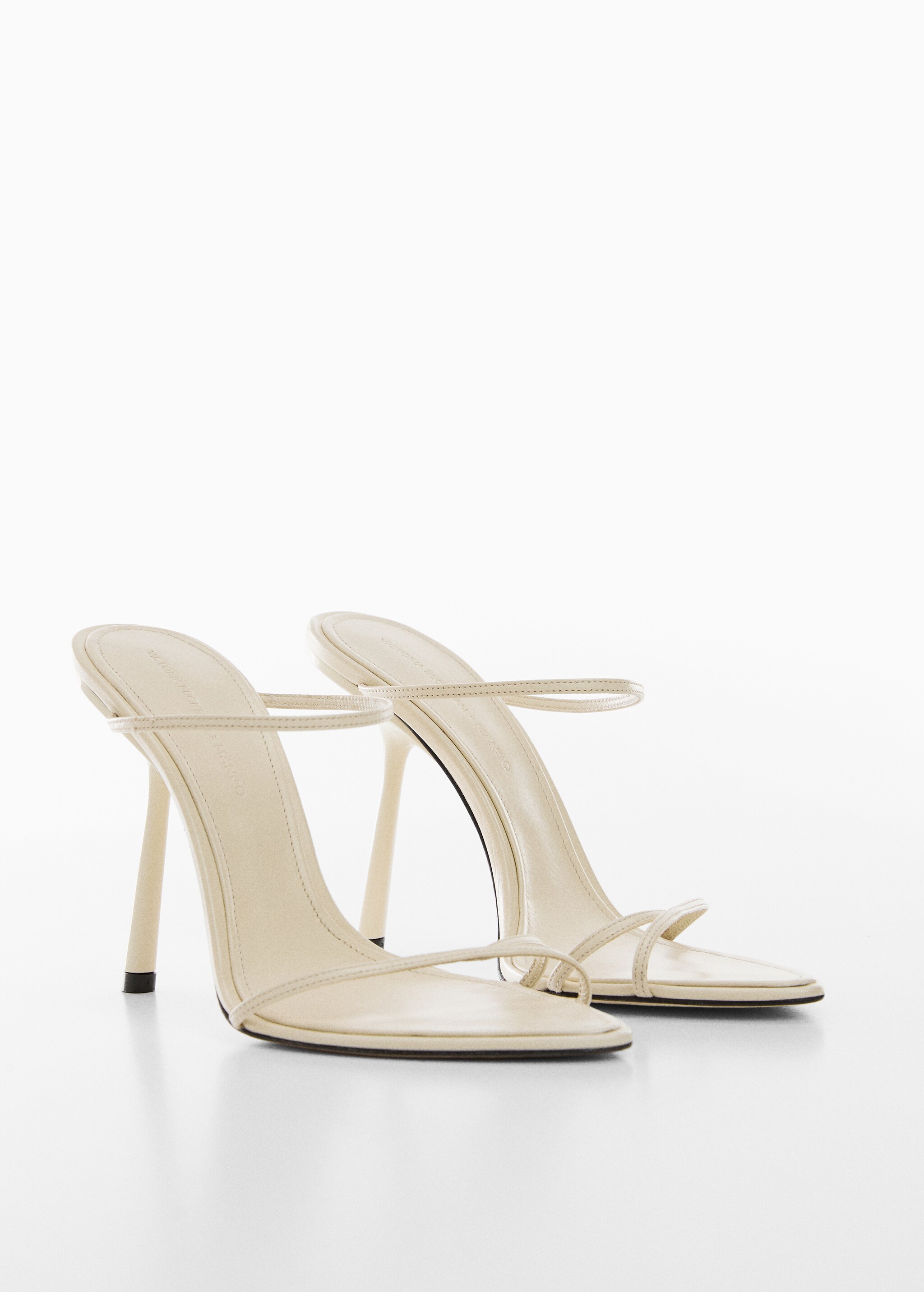 Leather sandal with inclined heel - Medium plane