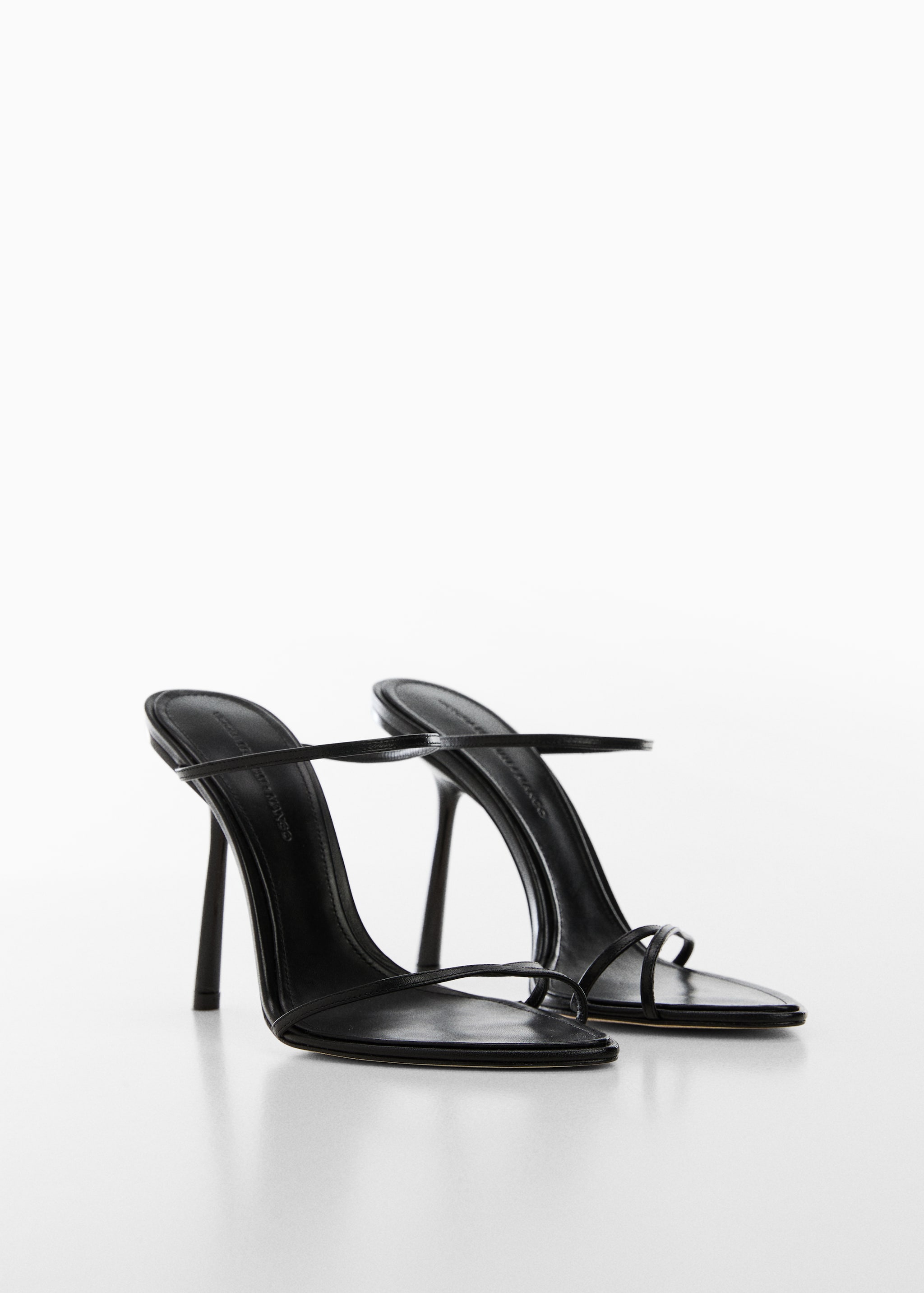 Leather sandal with inclined heel - Medium plane