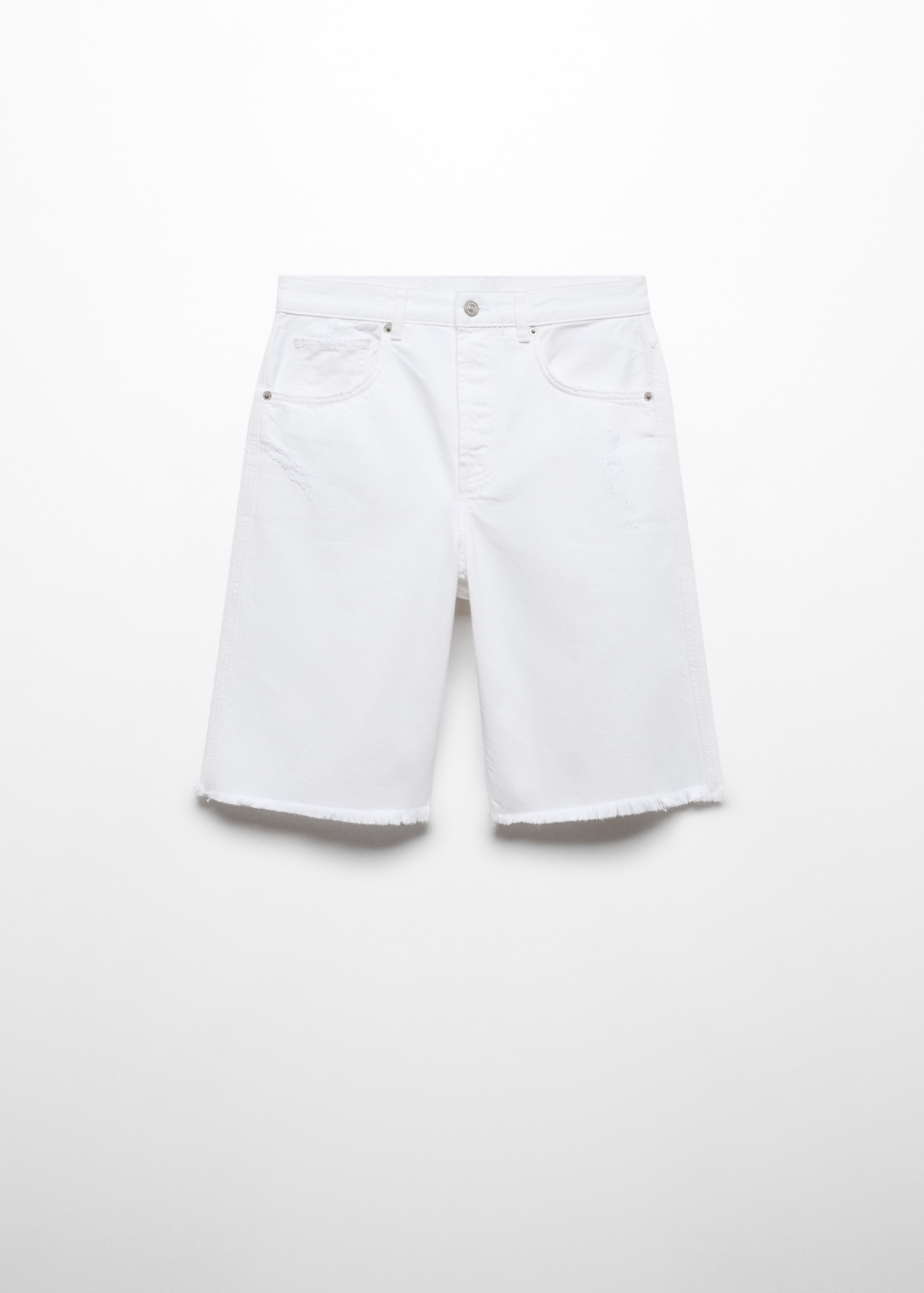 Straight-fit denim bermuda shorts - Article without model
