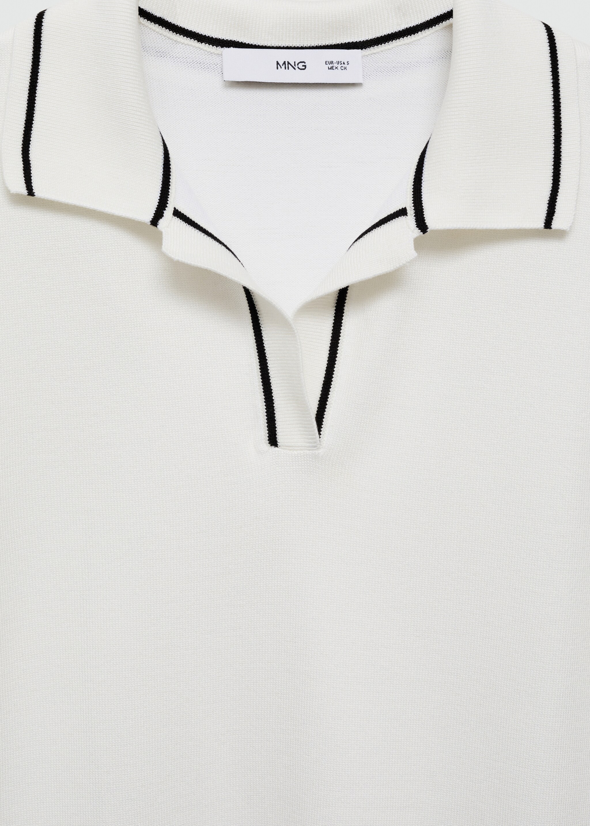 Top punto cuello polo - Detalle del artículo 8, Crudo. Ref: 67039405-00.