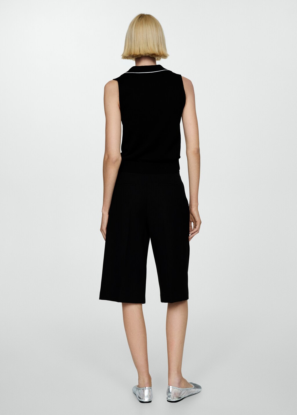 Polo-neck knitted top - image 2