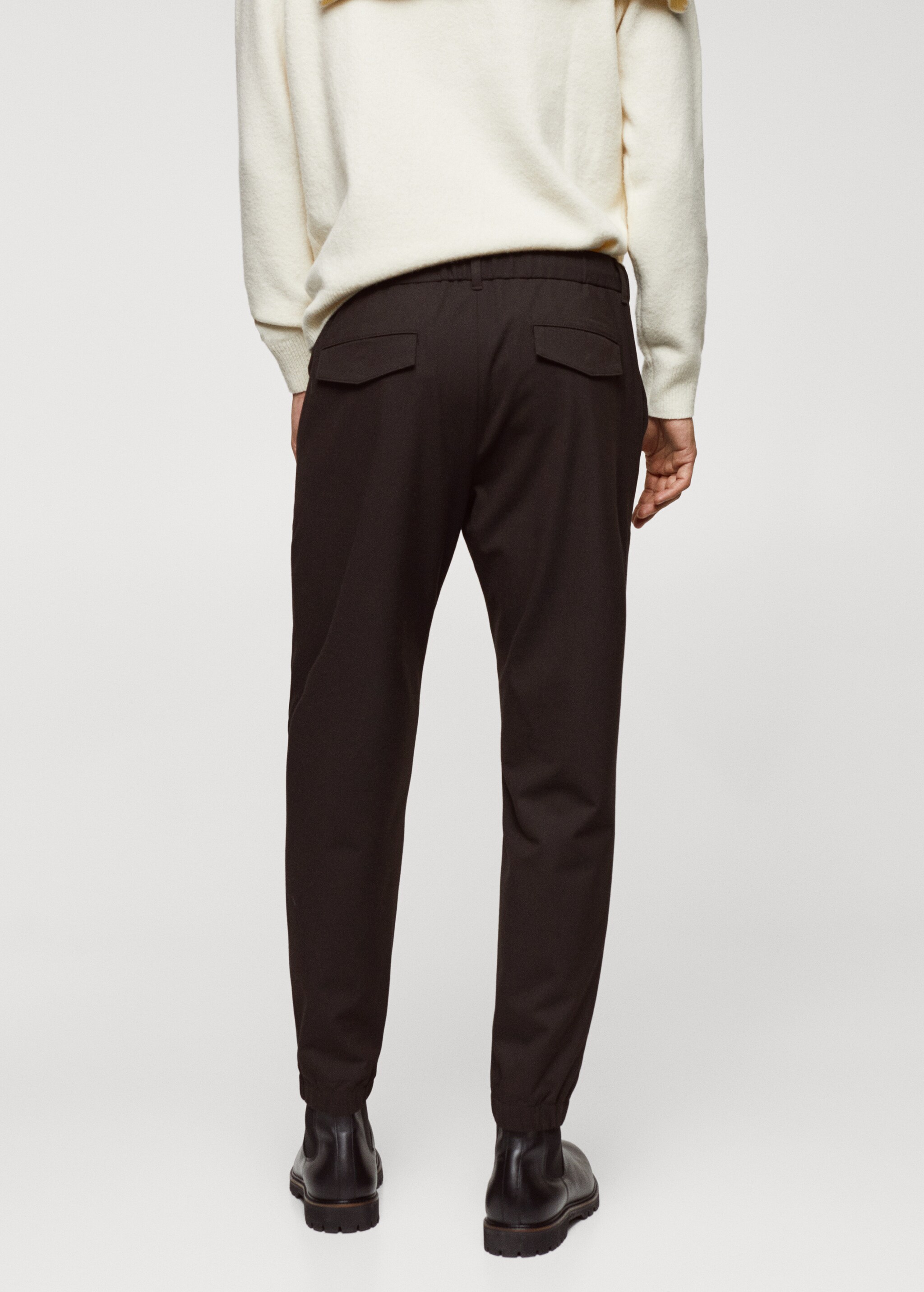 Slim-fit jogger trousers with drawstring - Reverse of the article