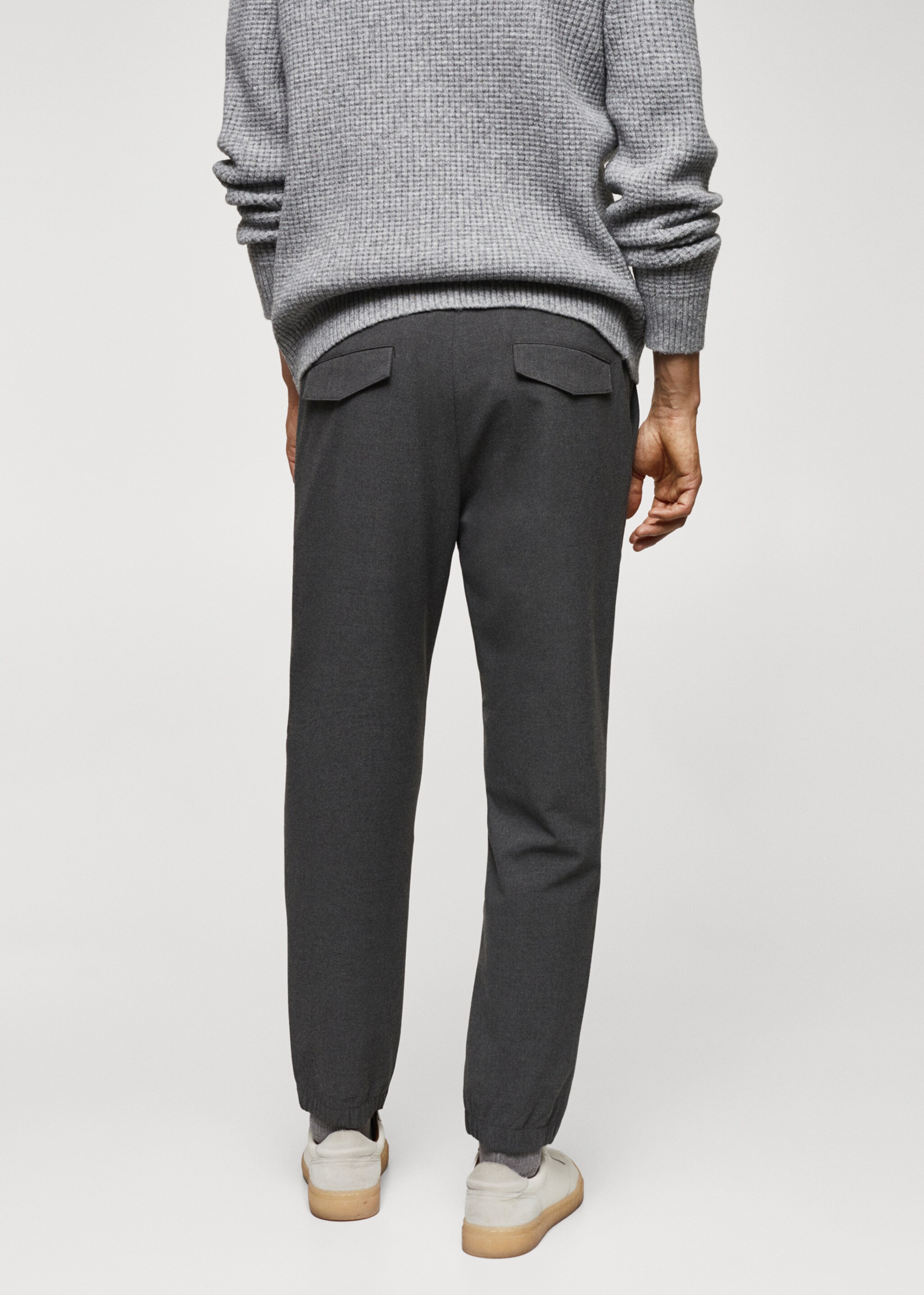 Slim-fit jogger trousers with drawstring - Reverse of the article