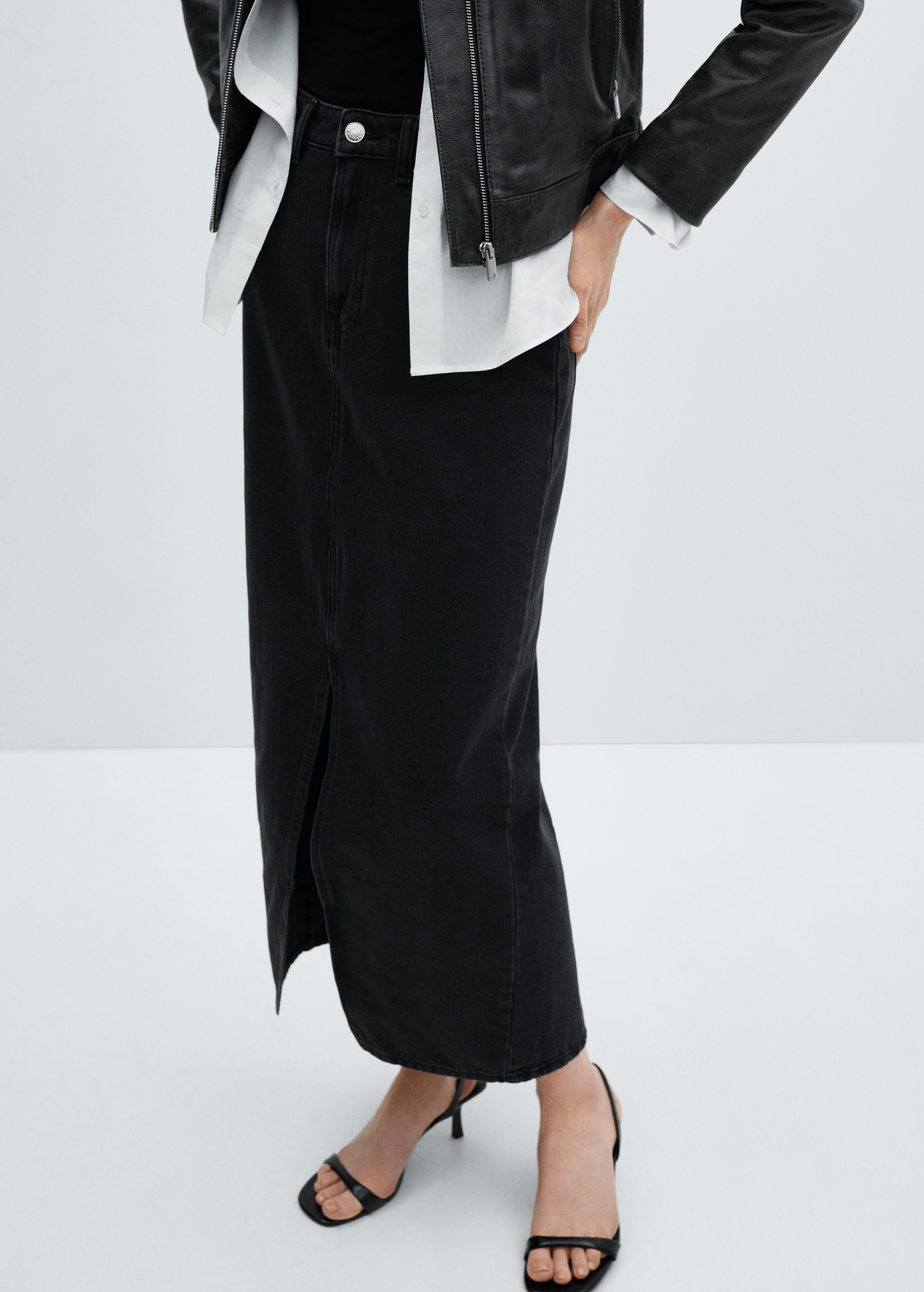 Longue Fendue Jupe En Jean Longue Noir Jupe Jean Fendue
