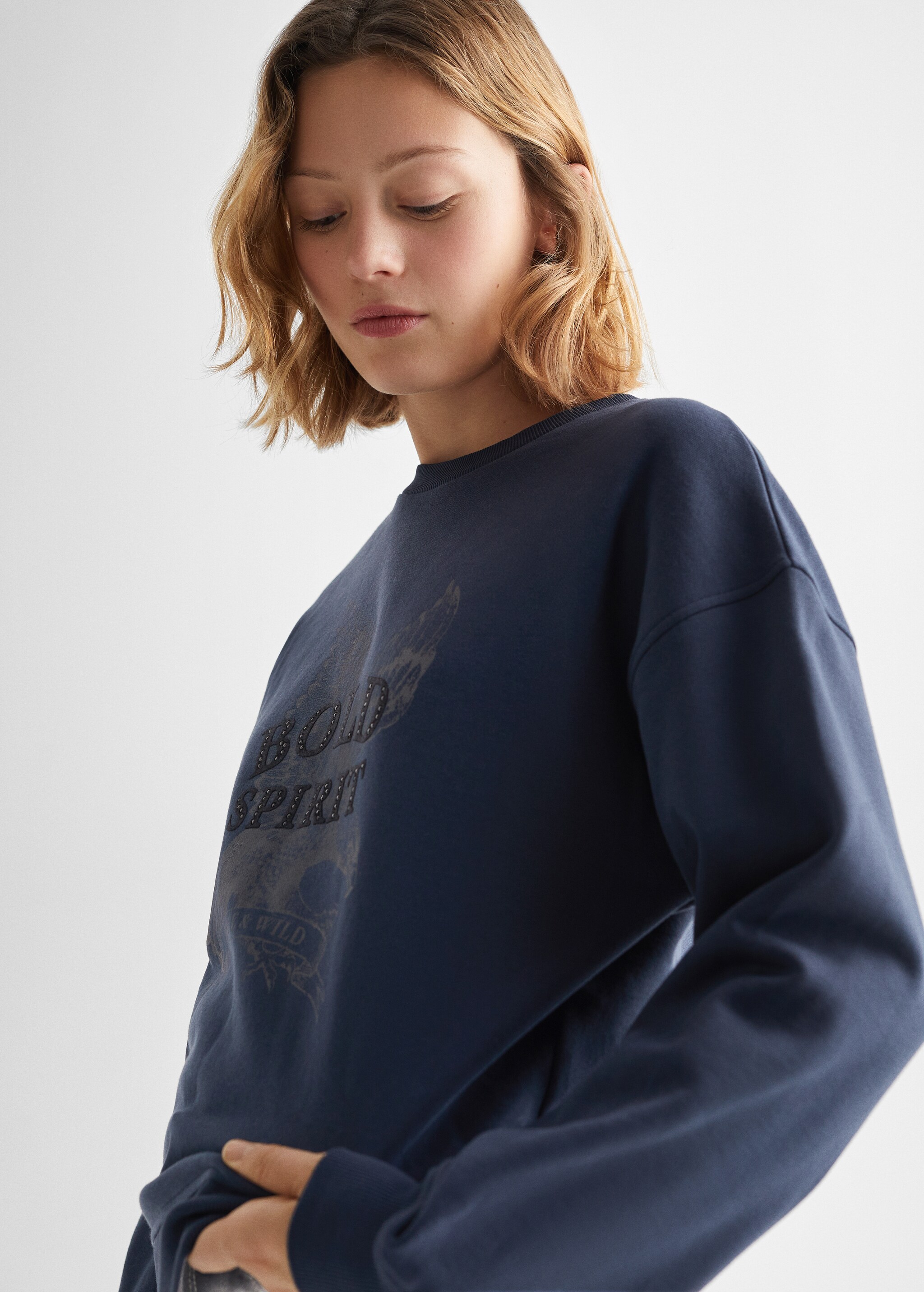 Printed message sweatshirt - Details of the article 1