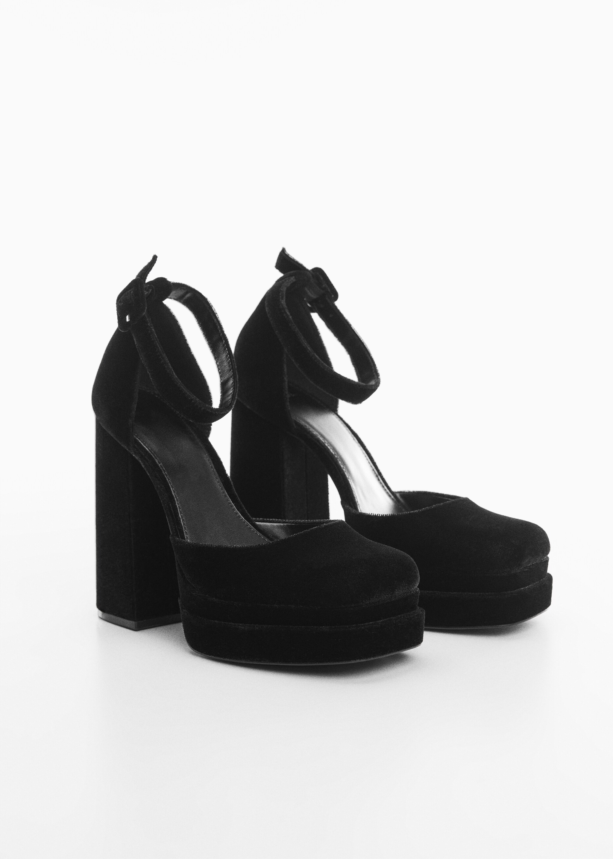 Velvet heeled shoes - Medium plane