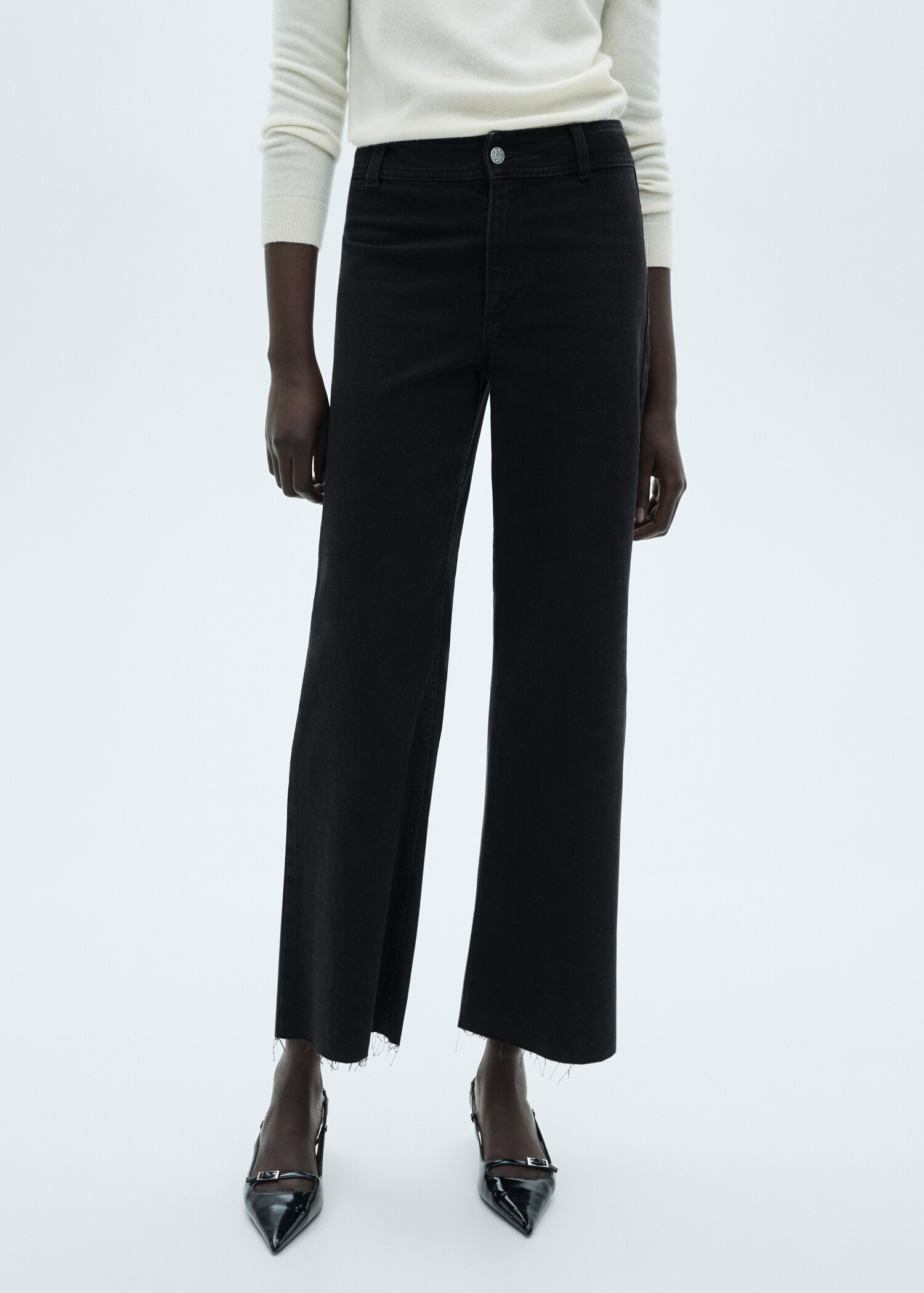 Jeans Catherin culotte tiro alto - Plano medio