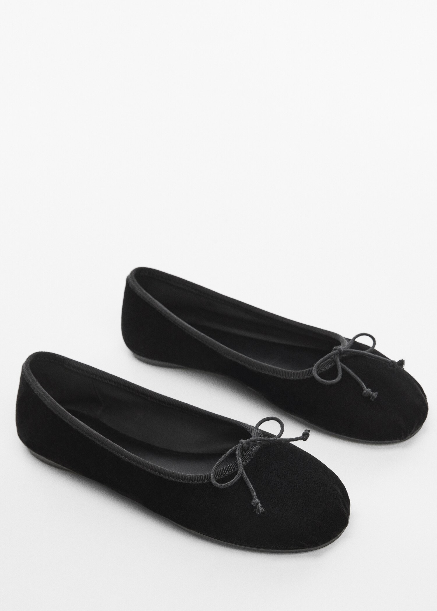 Ballerina shoes with velvet bow - Medium plane