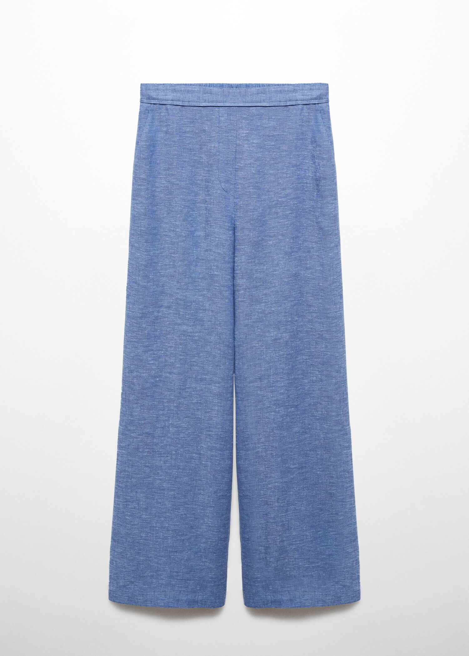 Linen-blend elastic waist trousers - สินค้าที่ไม่มีแบบ