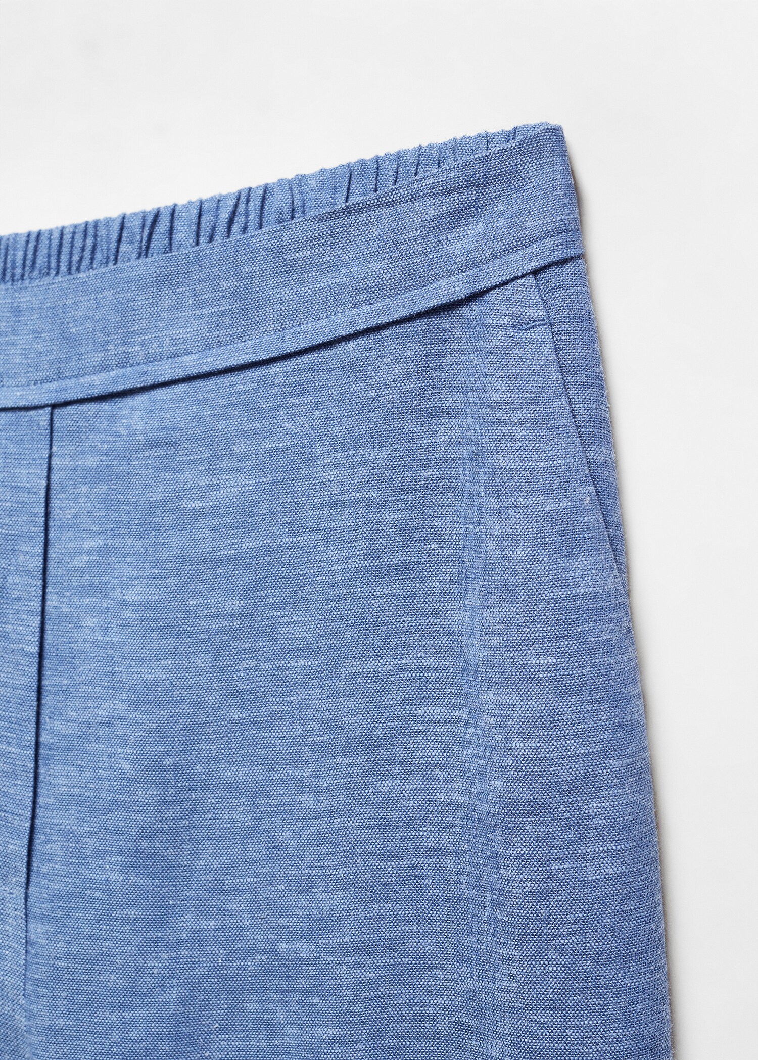 Linen-blend elastic waist trousers - รายละเอียดของสินค้า 8