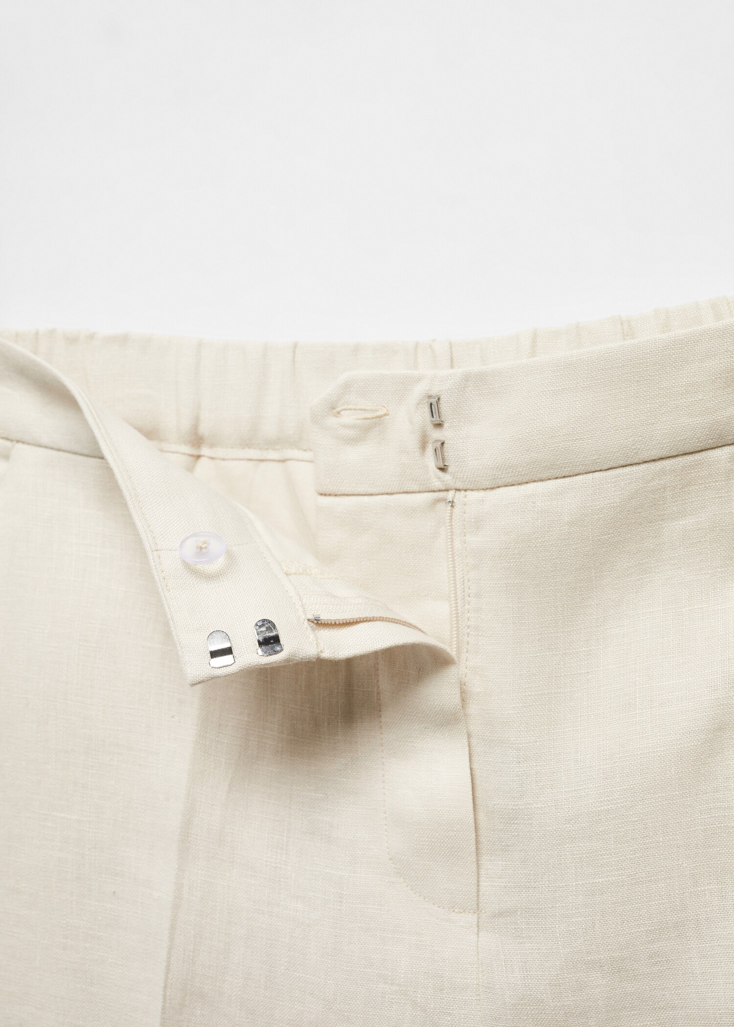 100% linen straight trousers - Details of the article 8