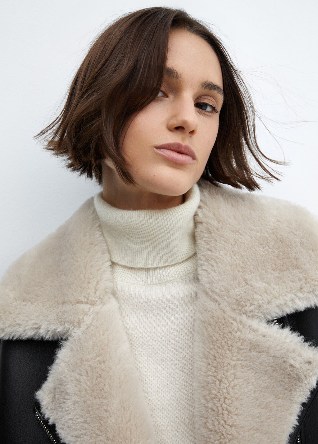Faux shearling-lined jacket Faux shearling-lined jacket