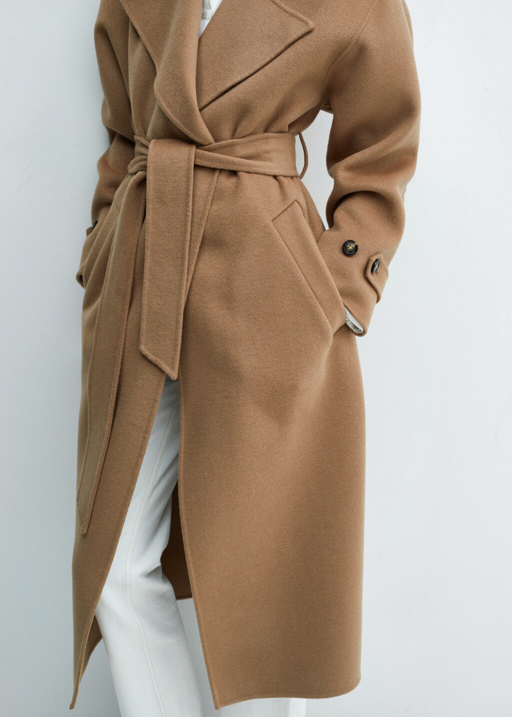 Mango wool belted coat sale
