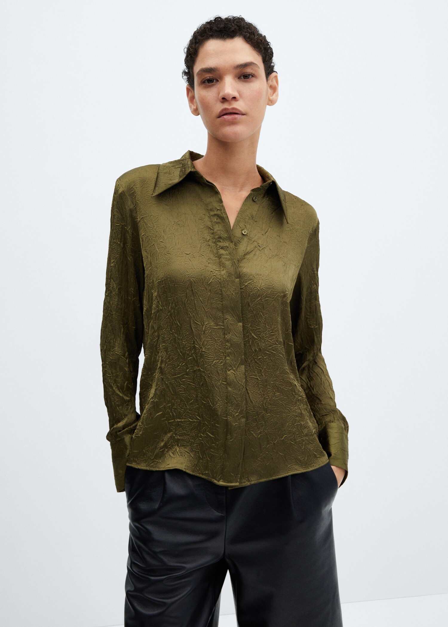 Satin textured shirt - Medium plane