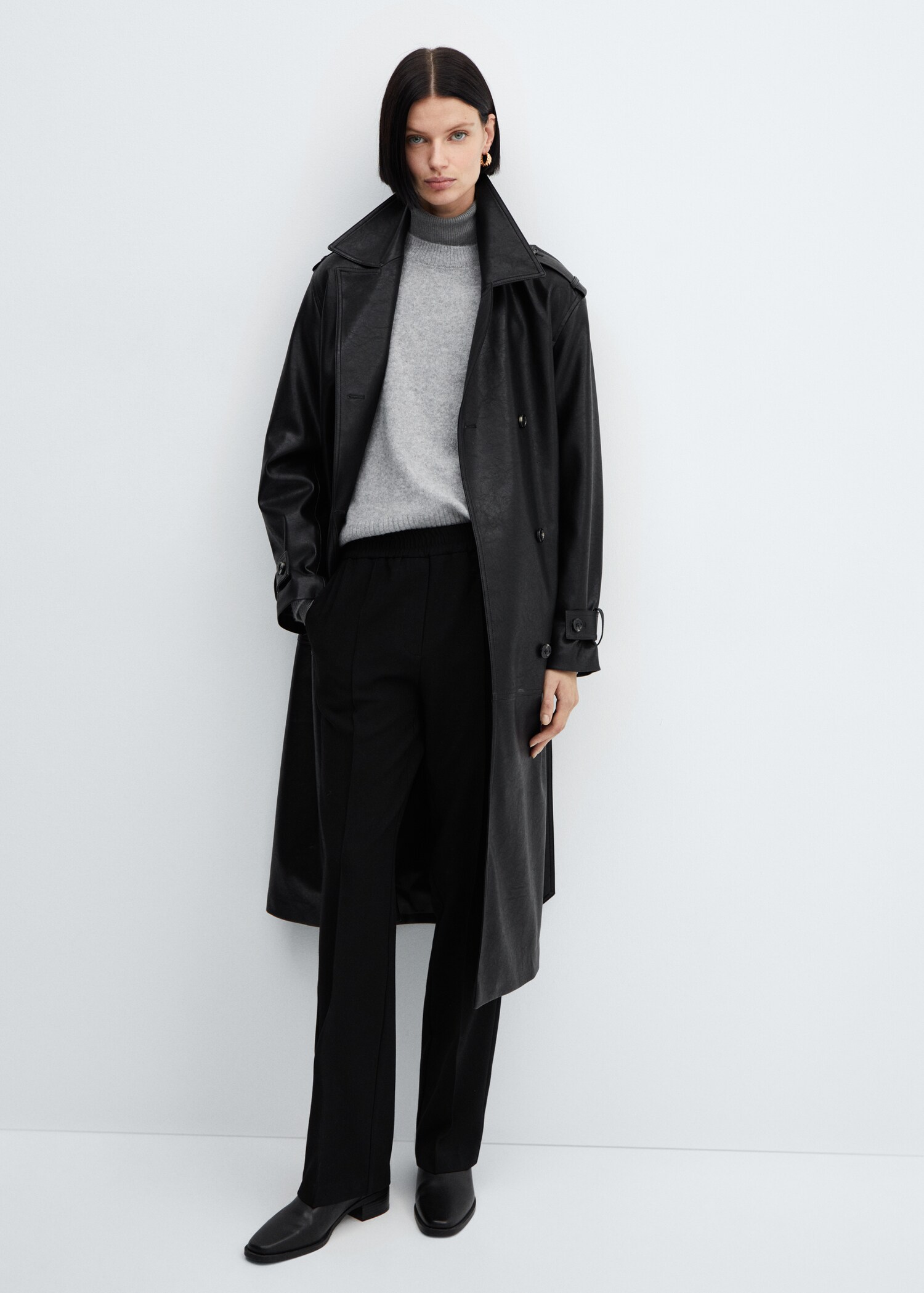 Elastic-waist straight pants - Details of the article 2