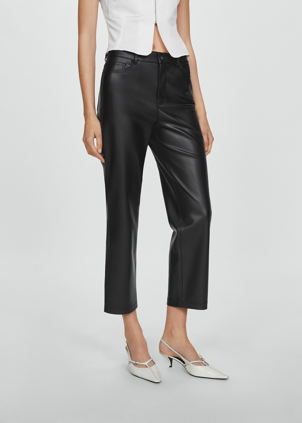 Leather trousers mango discount