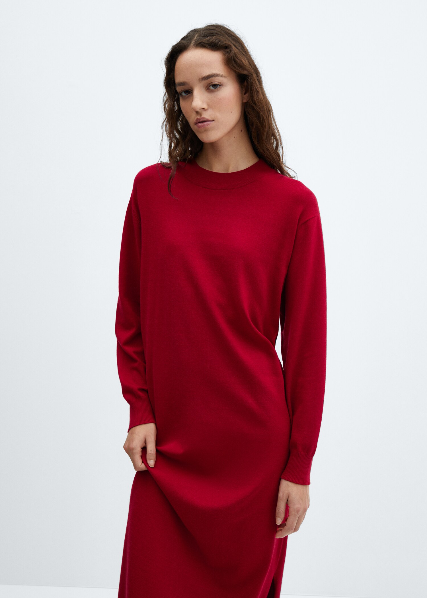 Vestido punto cuello redondo - Plano medio