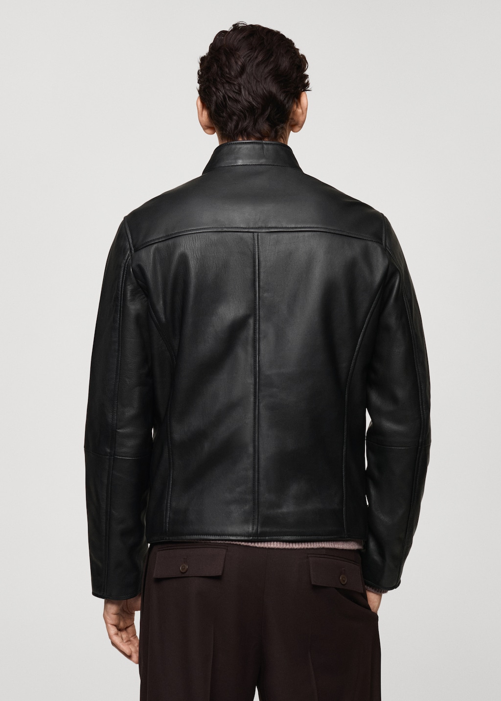Zip-detail leather biker jacket - Men | MANGO Armenia Zip-detail leather biker jacket - Men | MANGO Armenia