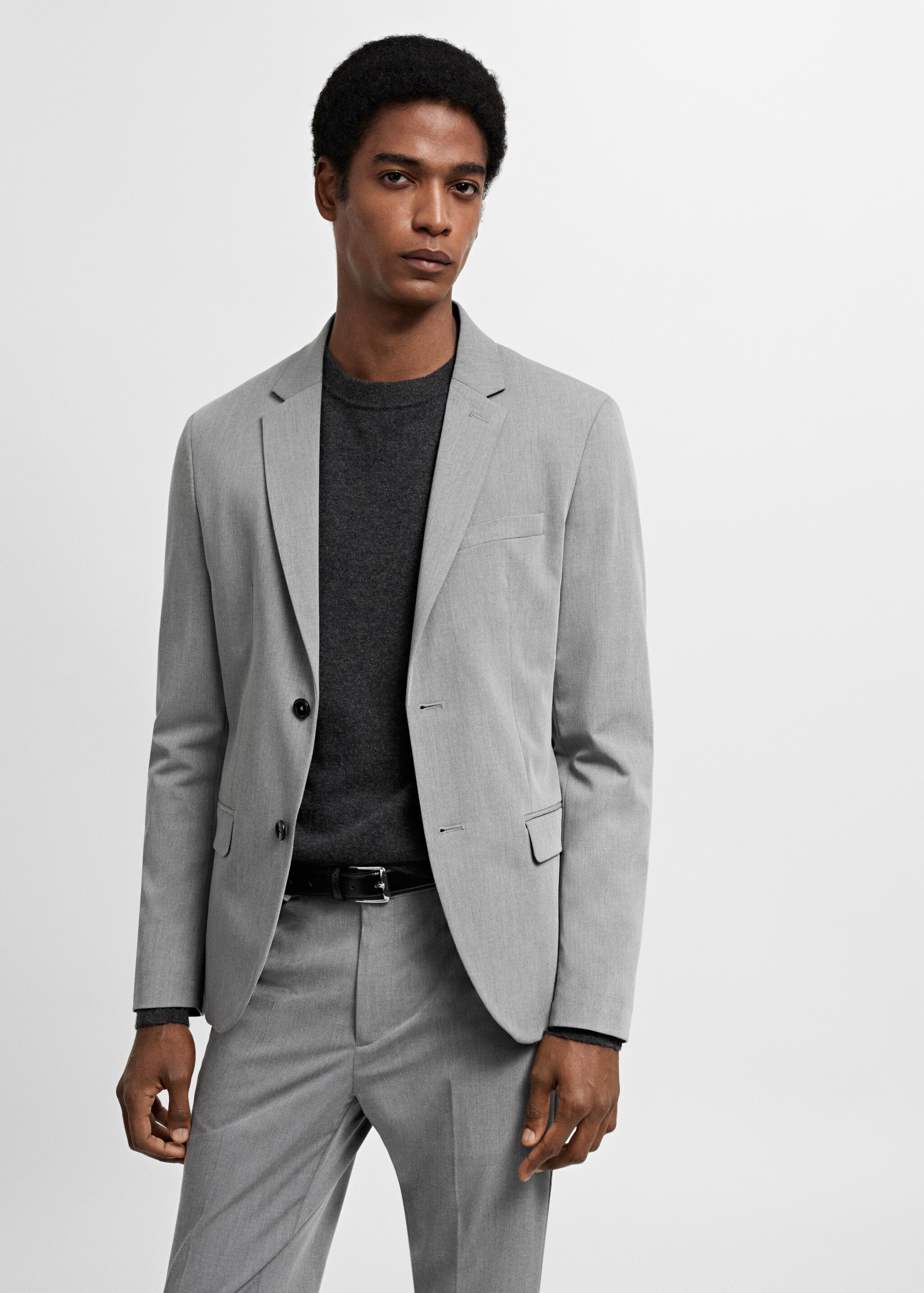Super slim-fit suit jacket in stretch fabric - Medium plane