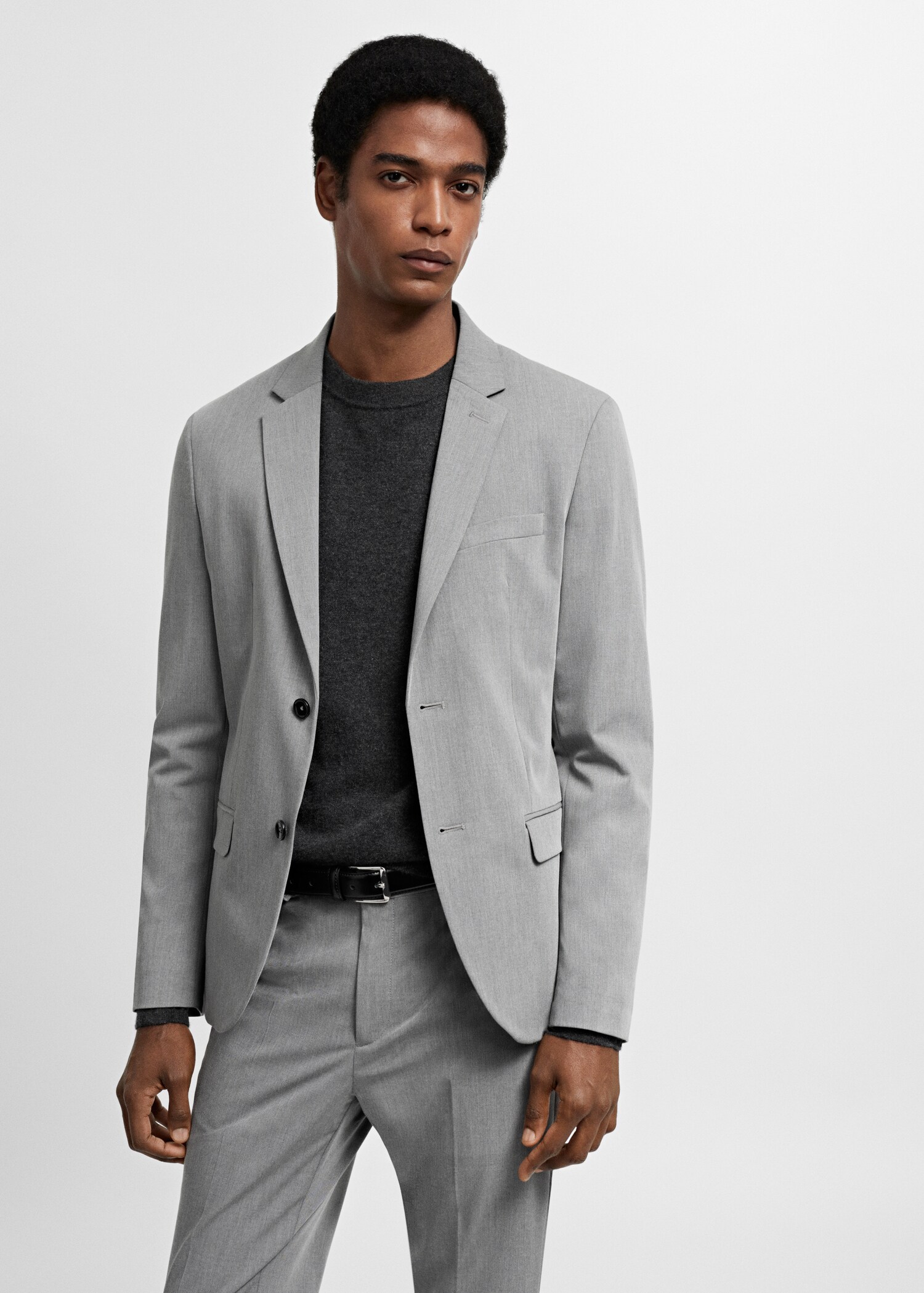 Blazer de fato stretch super slim fit - Plano médio