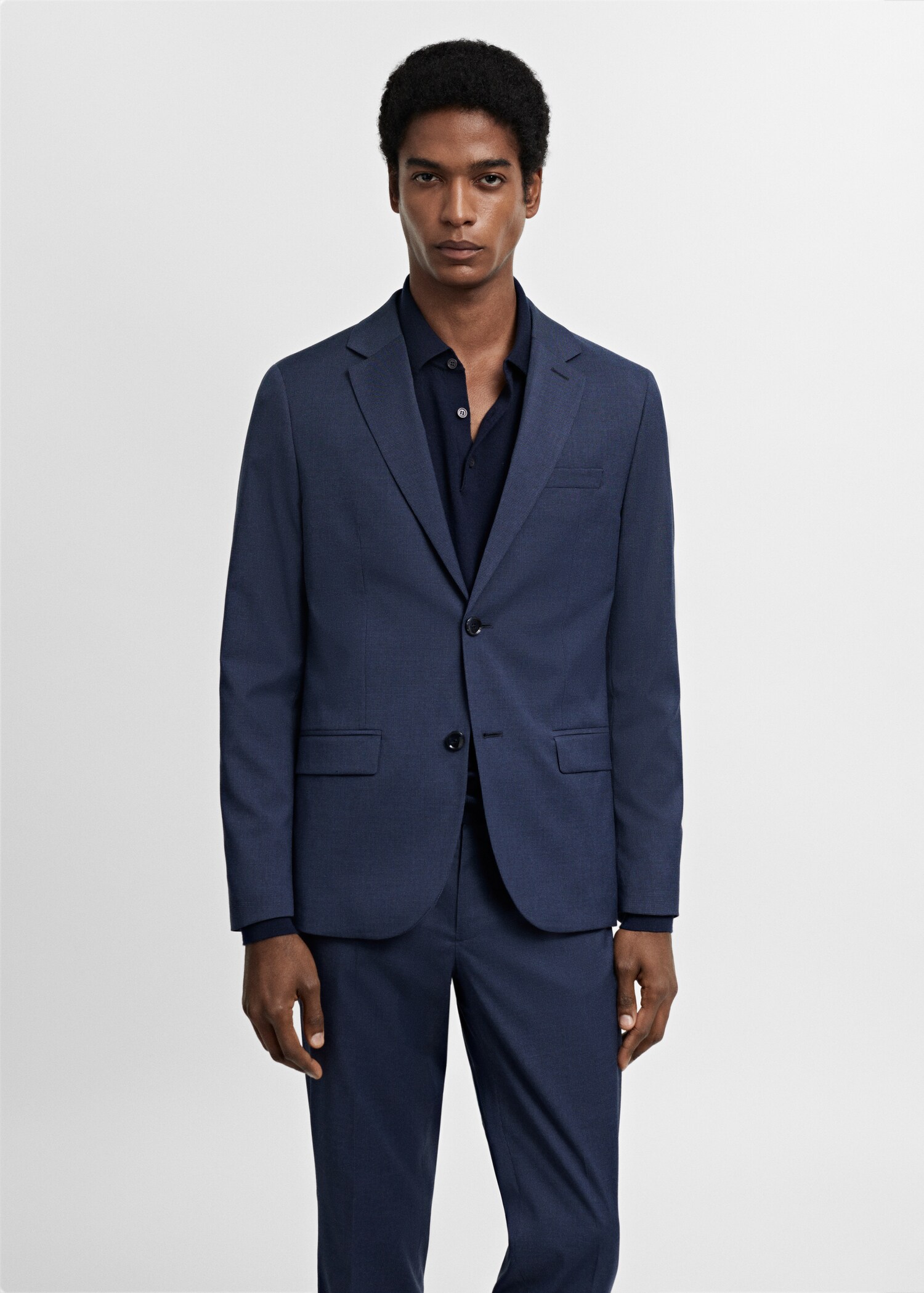 Костюмный пиджак super slim fit из ткани стретч - Средний план