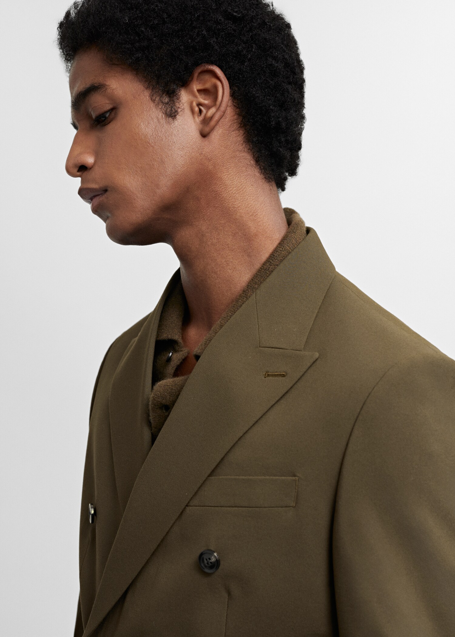 Slim fit double-breasted suit blazer - Details of the article 1