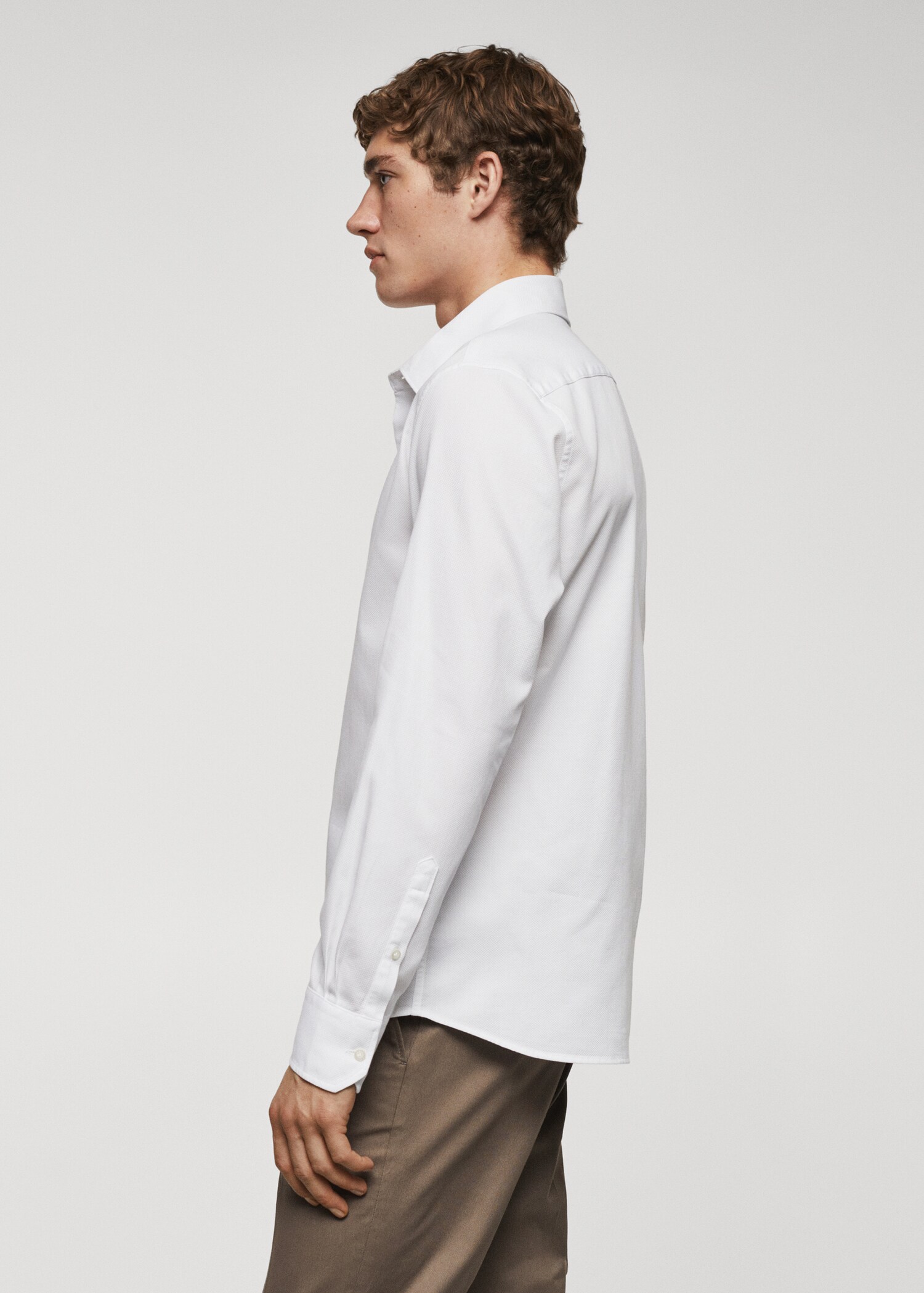 Slim-fit cotton structured shirt - Details of the article 2