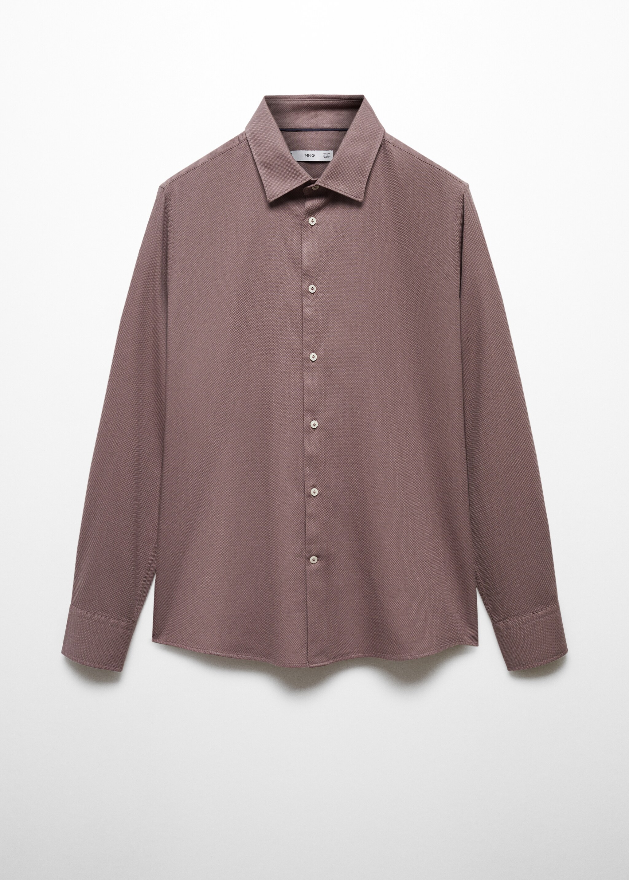 Slim-fit cotton structured shirt - Article without model