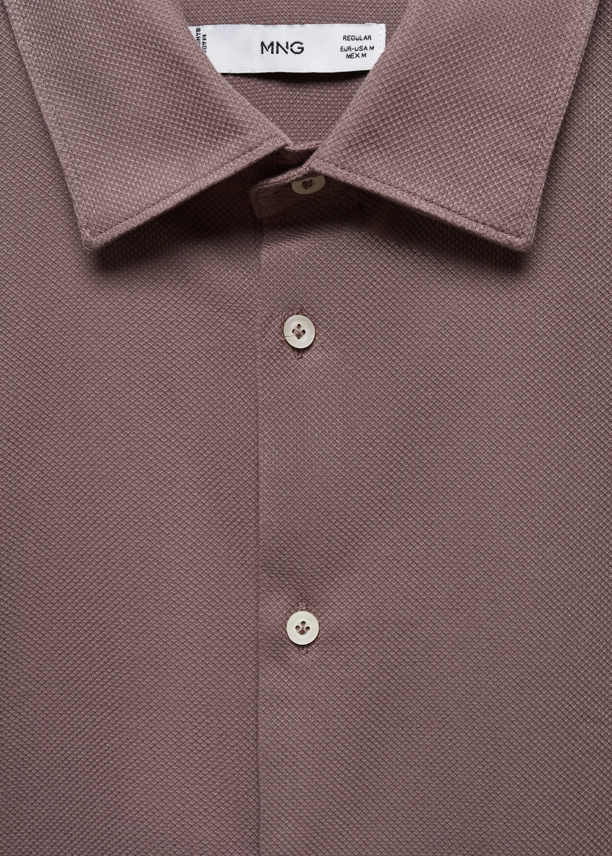 Slim-fit cotton structured shirt - Details of the article 8