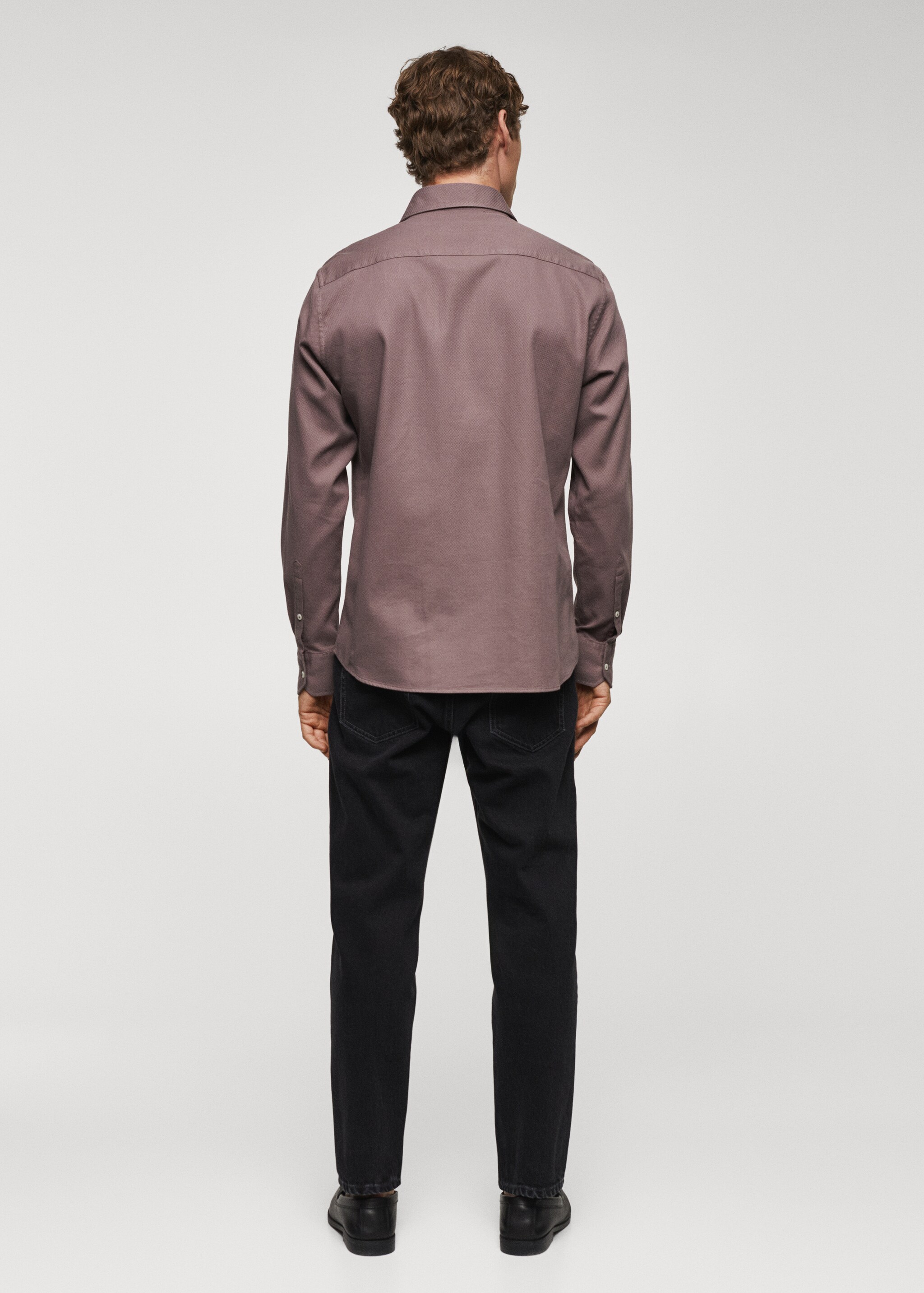 Slim-fit cotton structured shirt - Reverse of the article