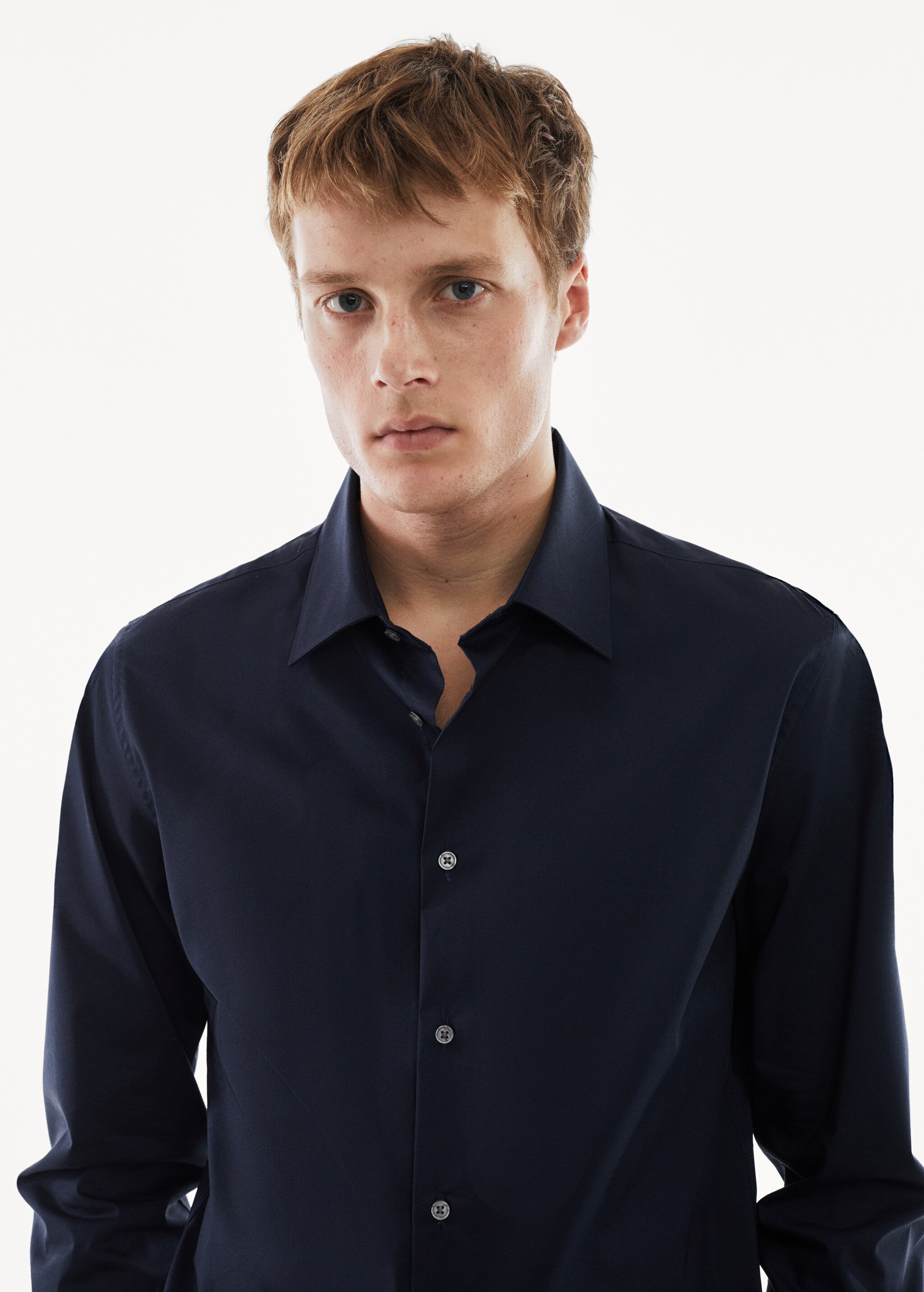 Regular-fit stretch cotton shirt - Details of the article 1