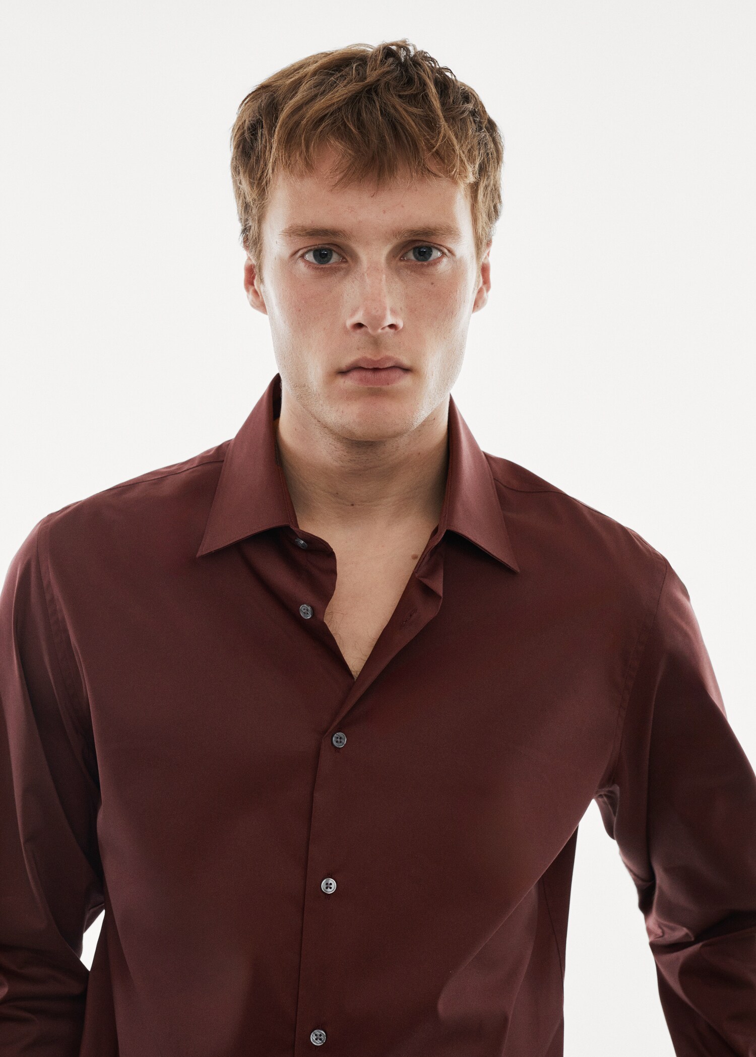 Regular-fit stretch cotton shirt - Details of the article 1