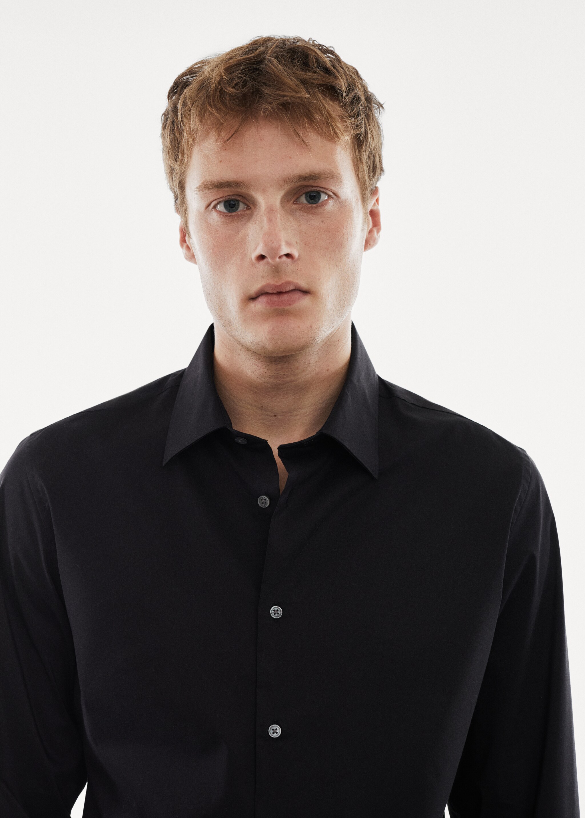 Regular-fit stretch cotton shirt - Details of the article 1