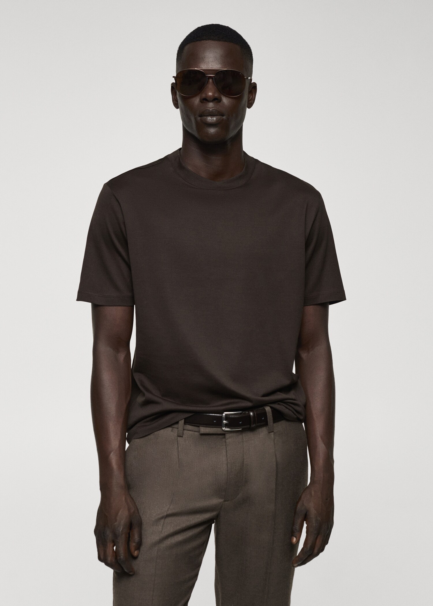 T-shirt slim-fit mercerisé - Plan moyen