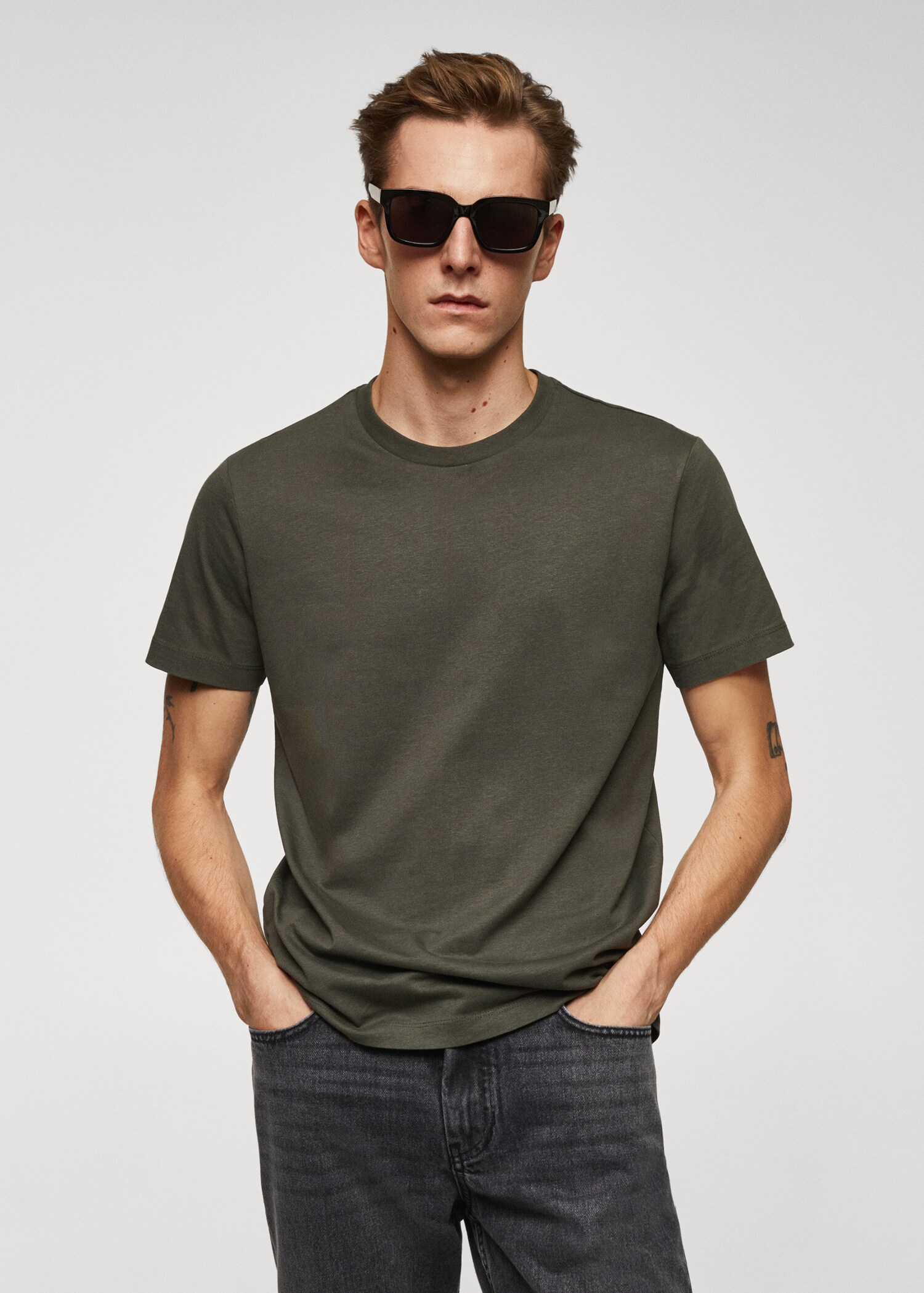 Basic cotton stretch T-shirt - Medium plane