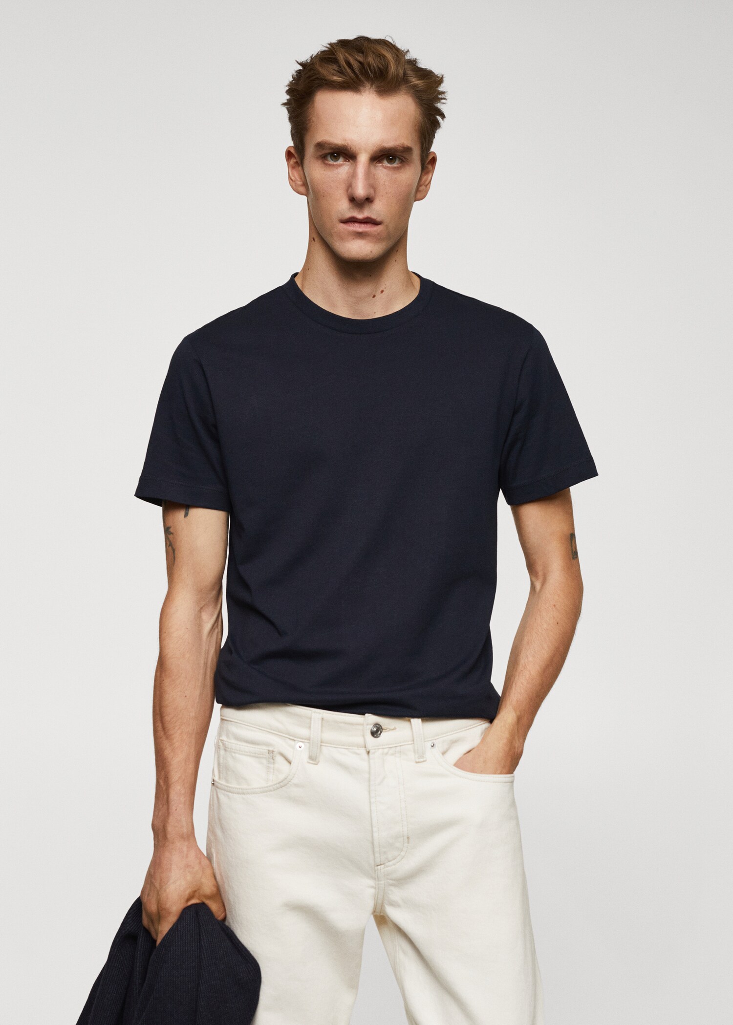 Basic cotton stretch T-shirt - Medium plane