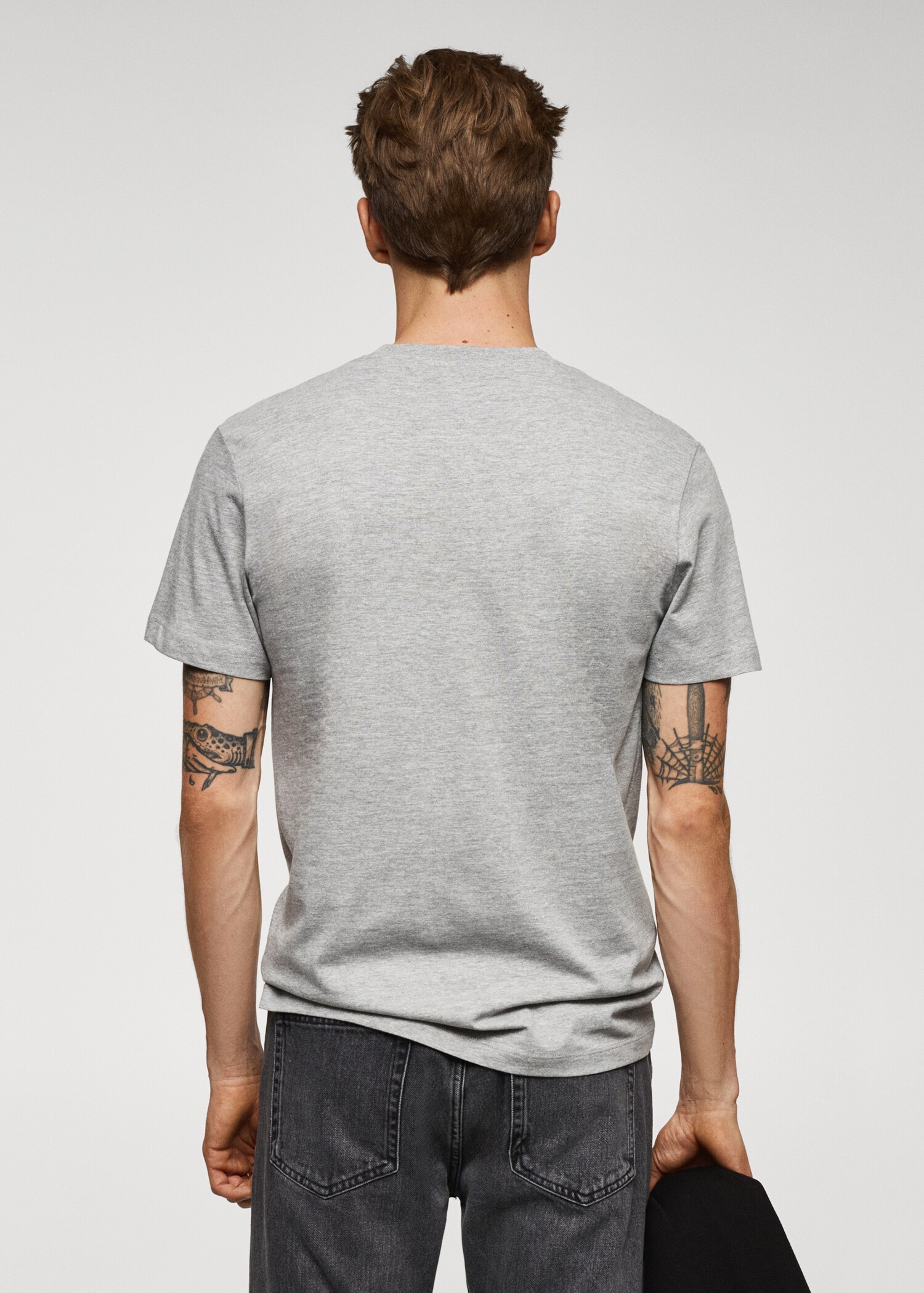 Basic cotton stretch T-shirt - Reverse of the article