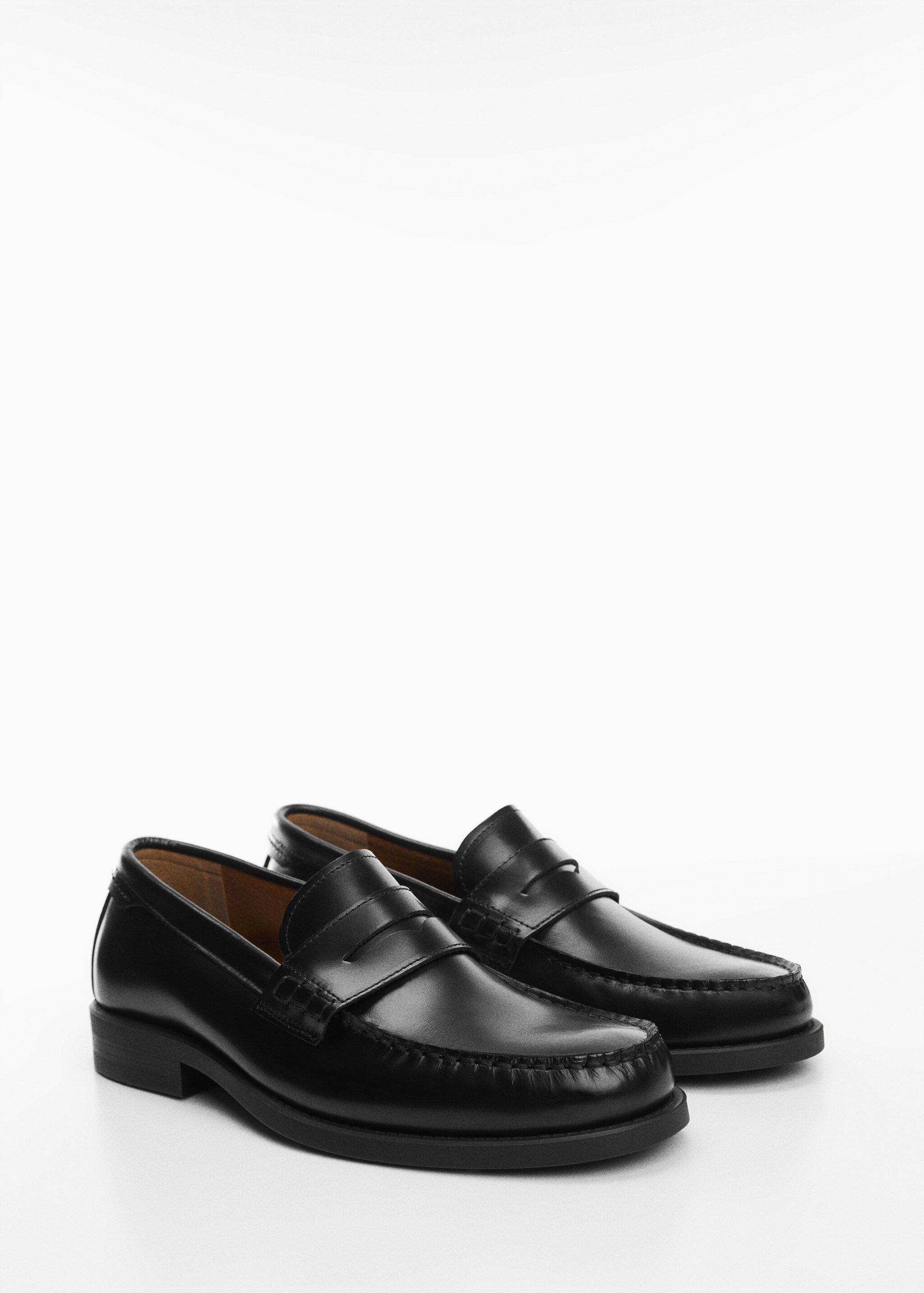 Aged-leather loafers - Medium plane