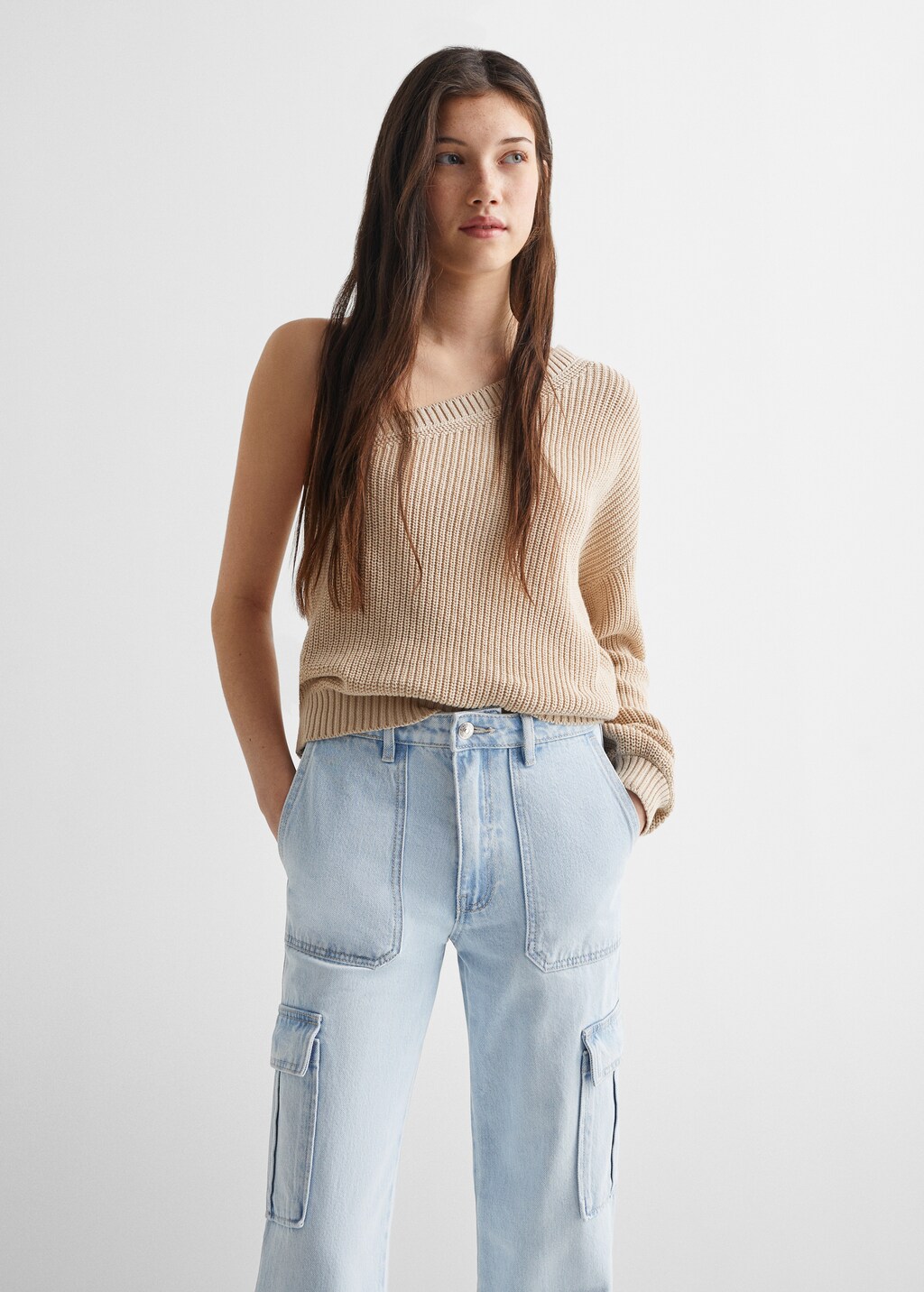 Mango Gerade Jeans im Cargo-Stil