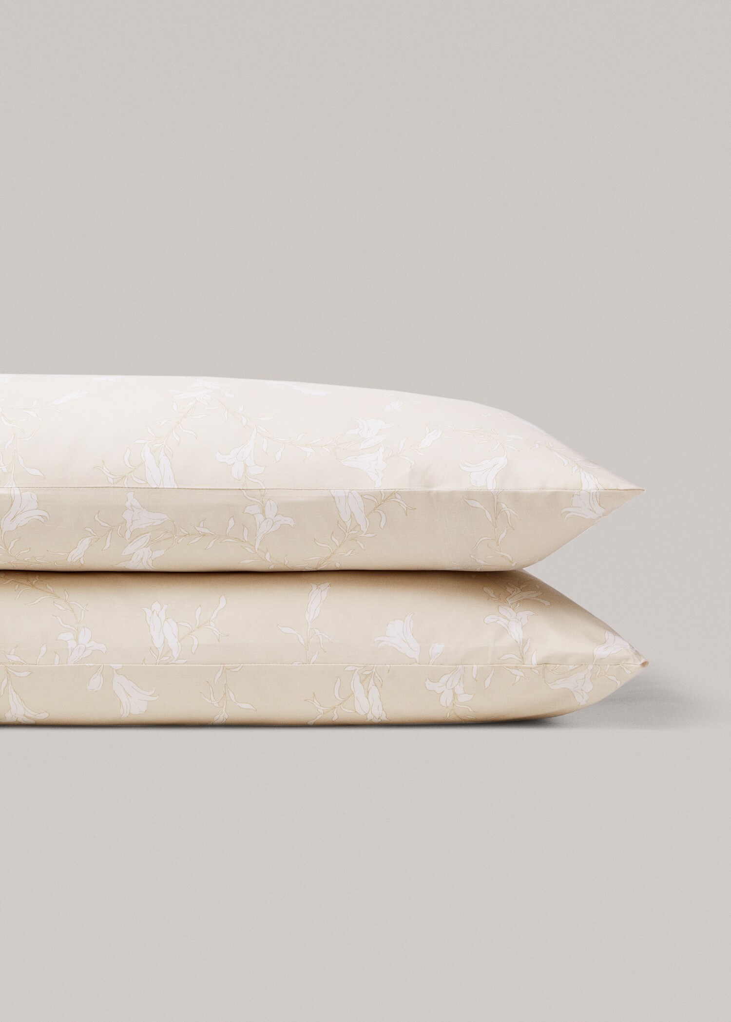 Floral-print cotton pillowcase 50x75cm - Details of the article 1