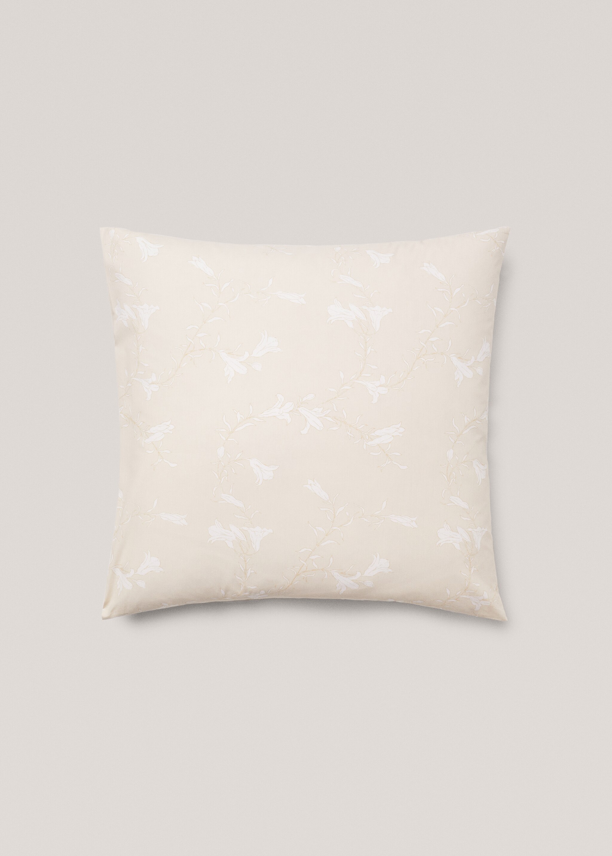 Floral-print cotton pillowcase 60x60cm - Article without model