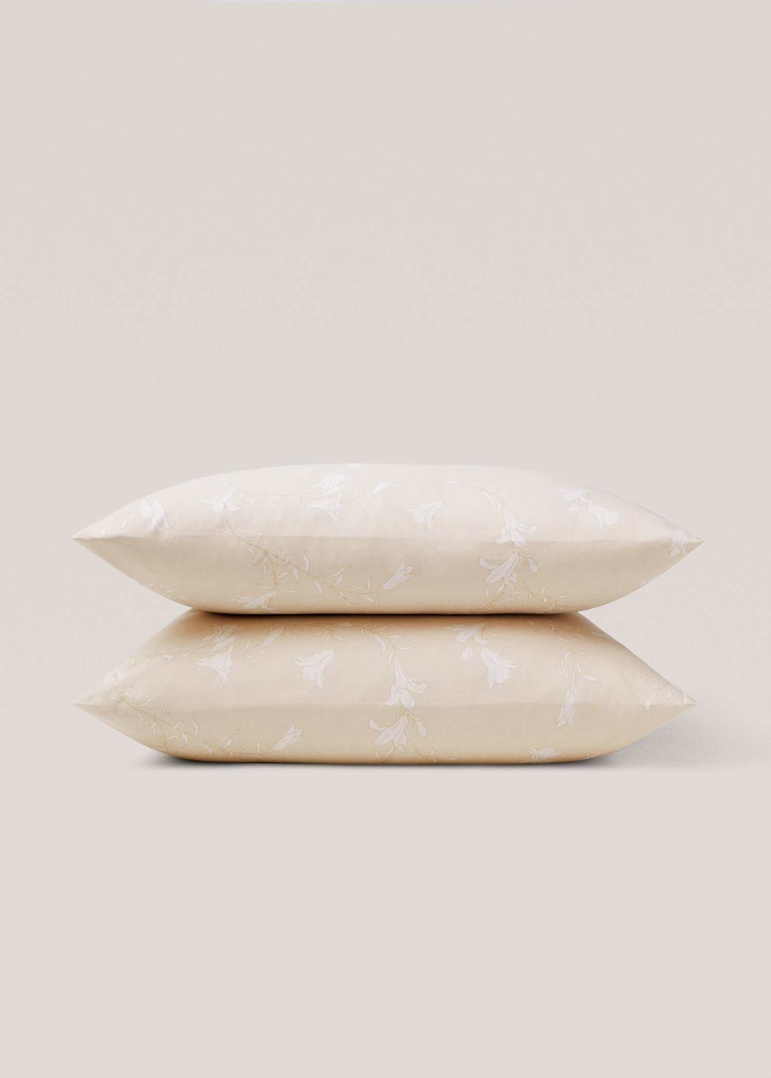 Floral-print cotton pillowcase 60x60cm - Details of the article 1