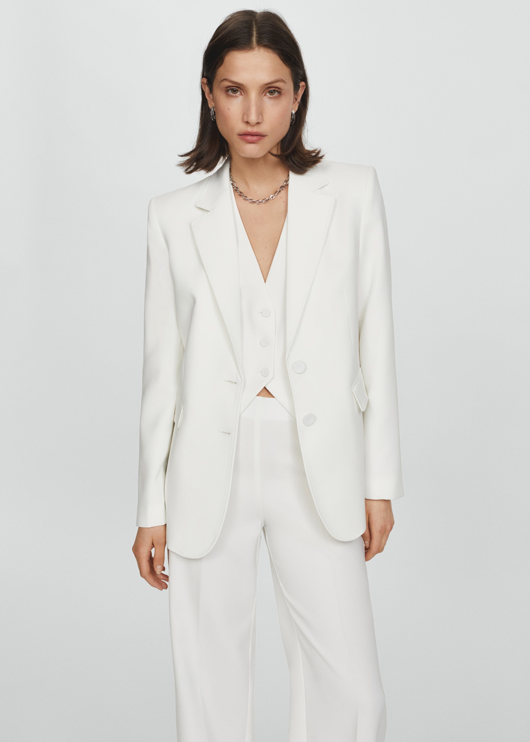 Straight-fit suit blazer - Medium plane
