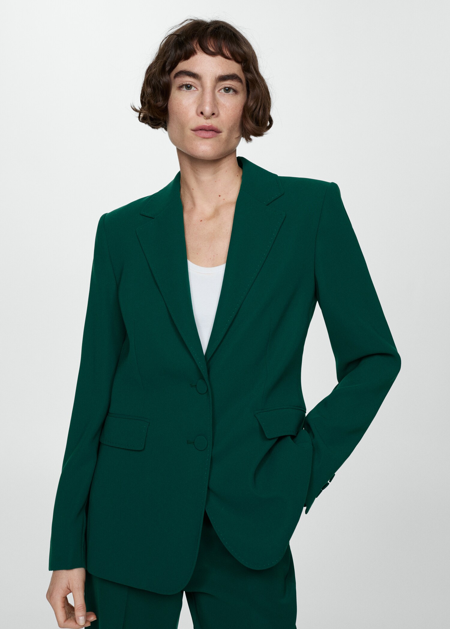 Straight-fit suit jacket - Medium plane