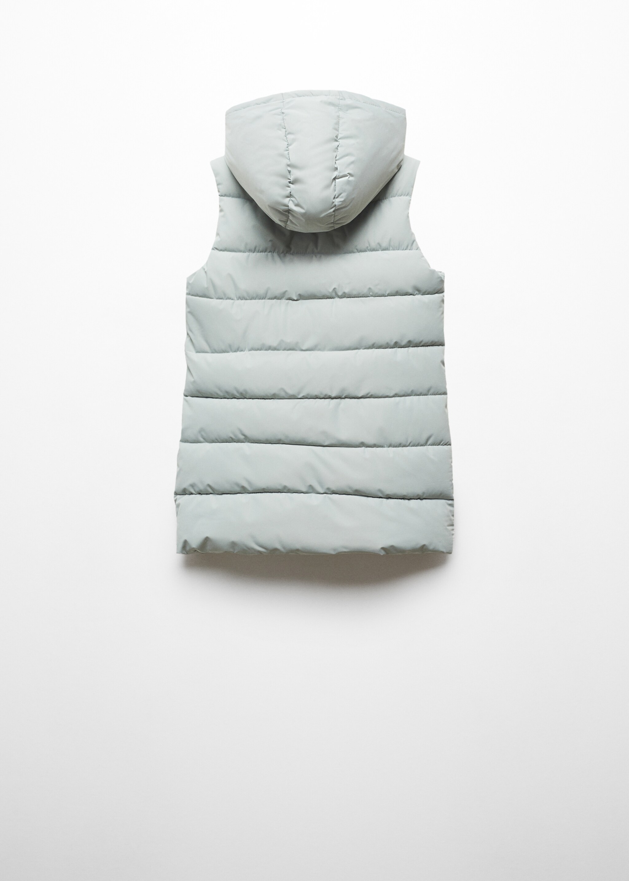 Quilted gilet with hood - Reverse of the article
