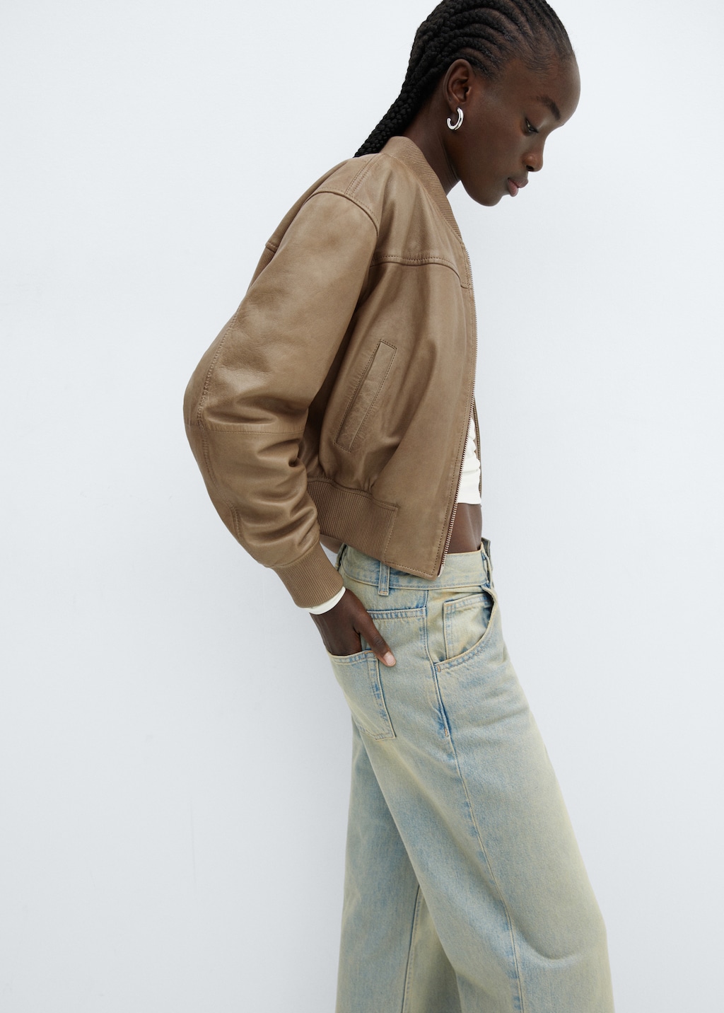 Leather bomber jacket - Women | MANGO Montenegro Leather bomber jacket - Women | MANGO Montenegro